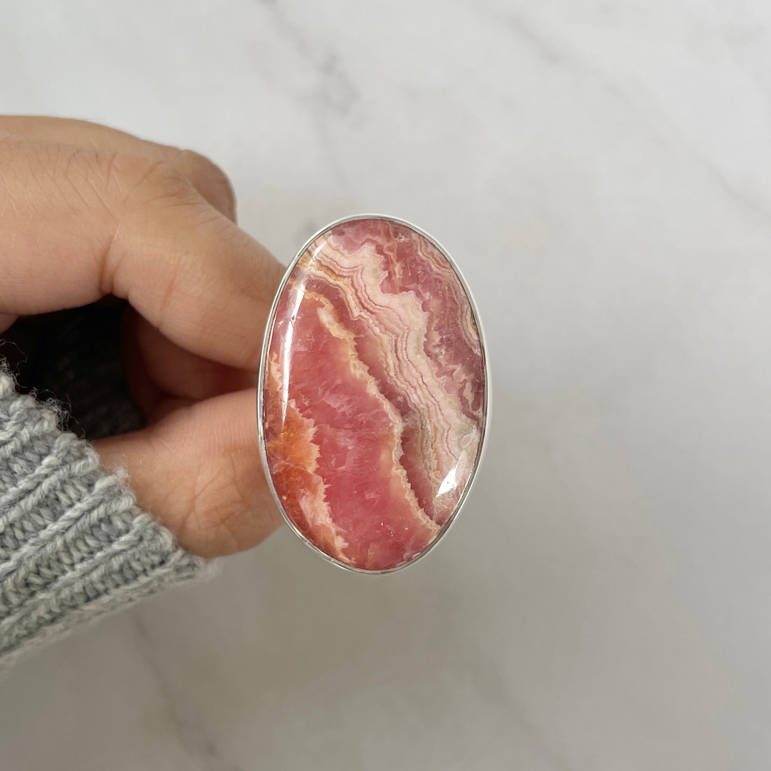 Rhodochrosite Ring-(RDC-R-80.)