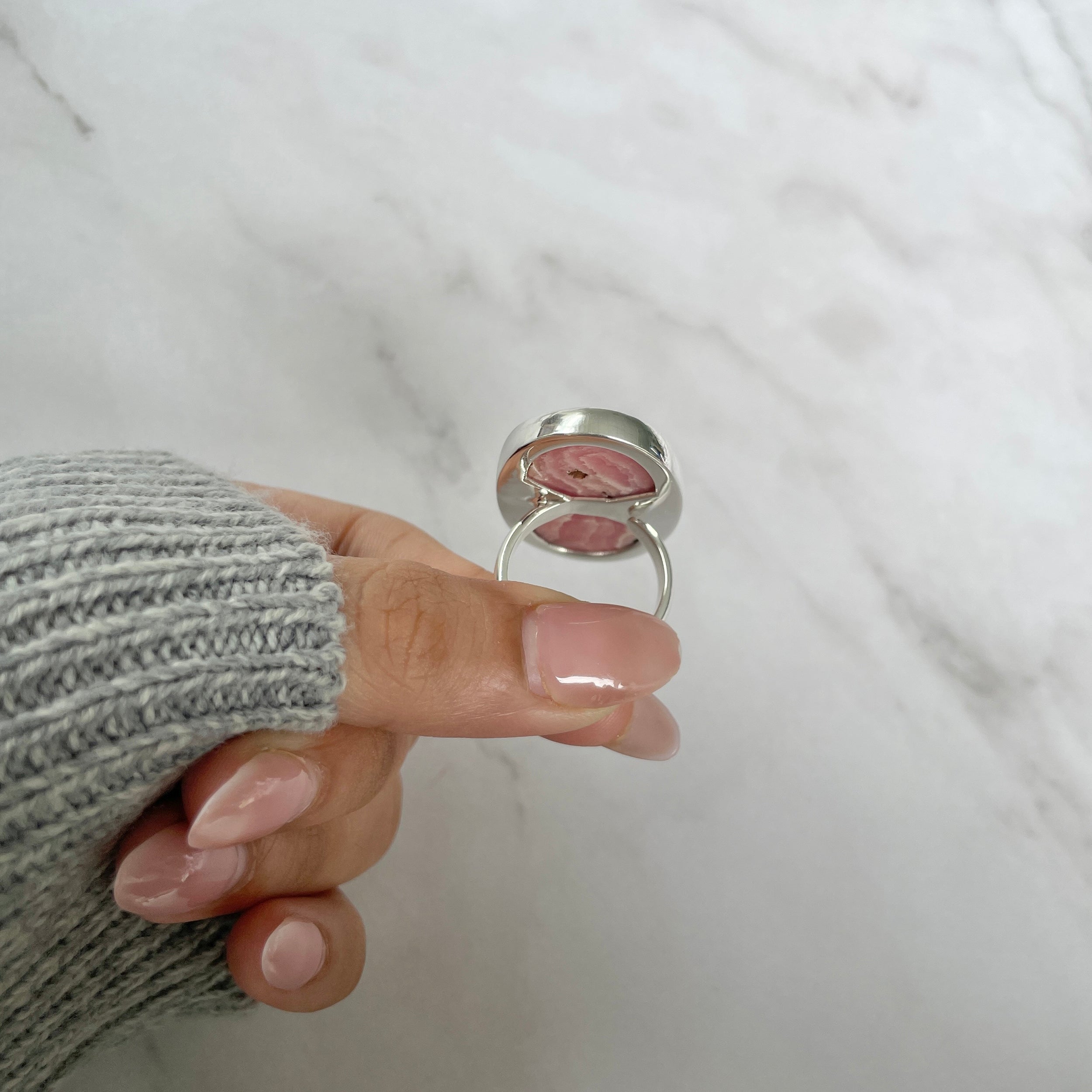Rhodochrosite Ring-(RDC-R-82.)