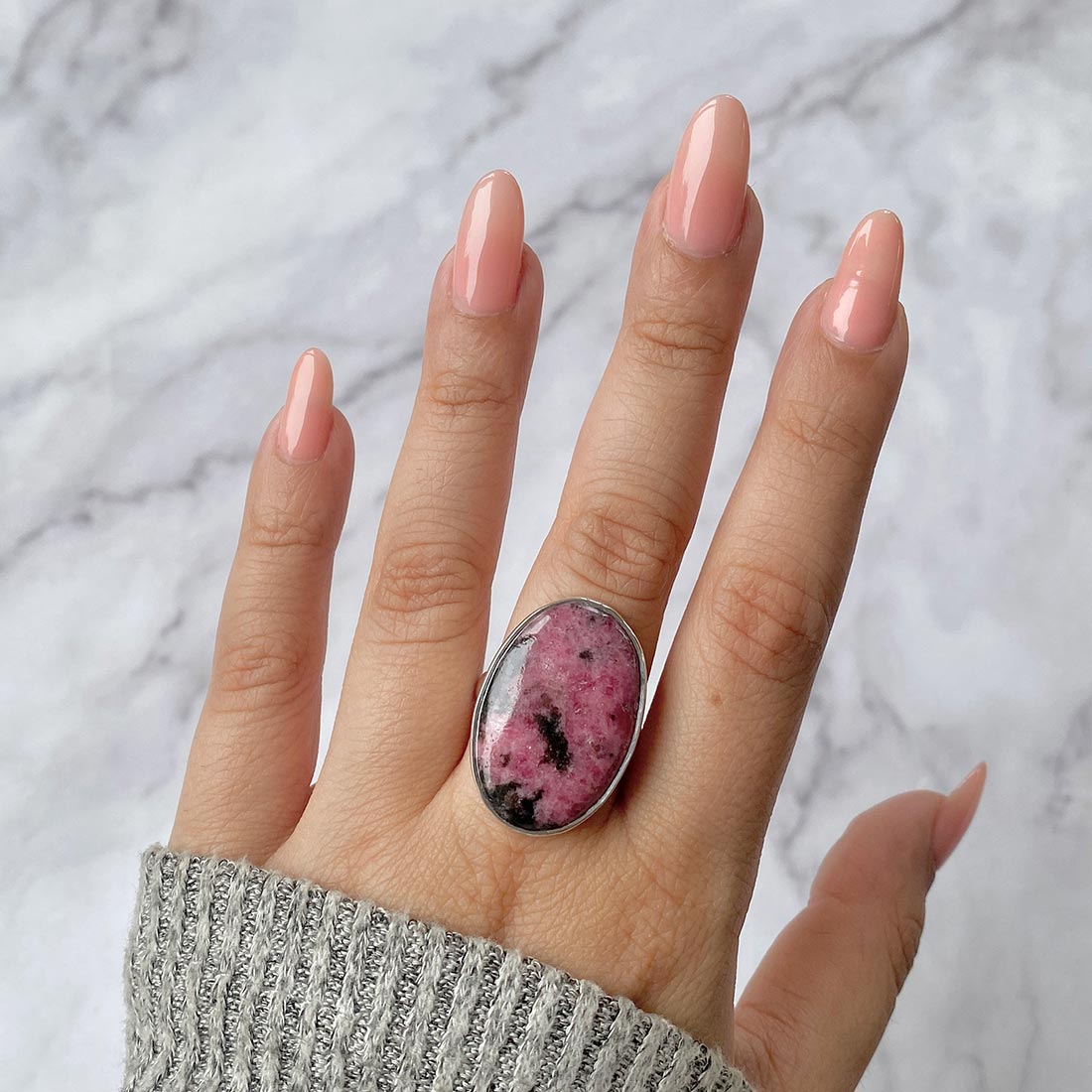 Rhodonite Adjustable Ring-(RDN-R-16)