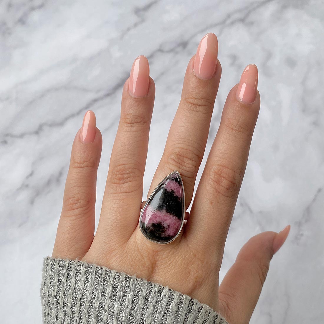 Rhodonite Adjustable Ring-(RDN-R-27)