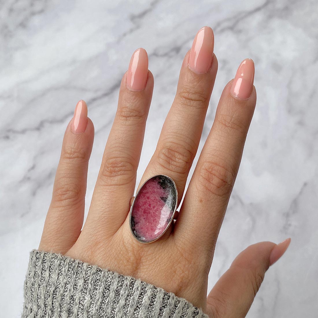 Rhodonite Adjustable Ring-(RDN-R-3)
