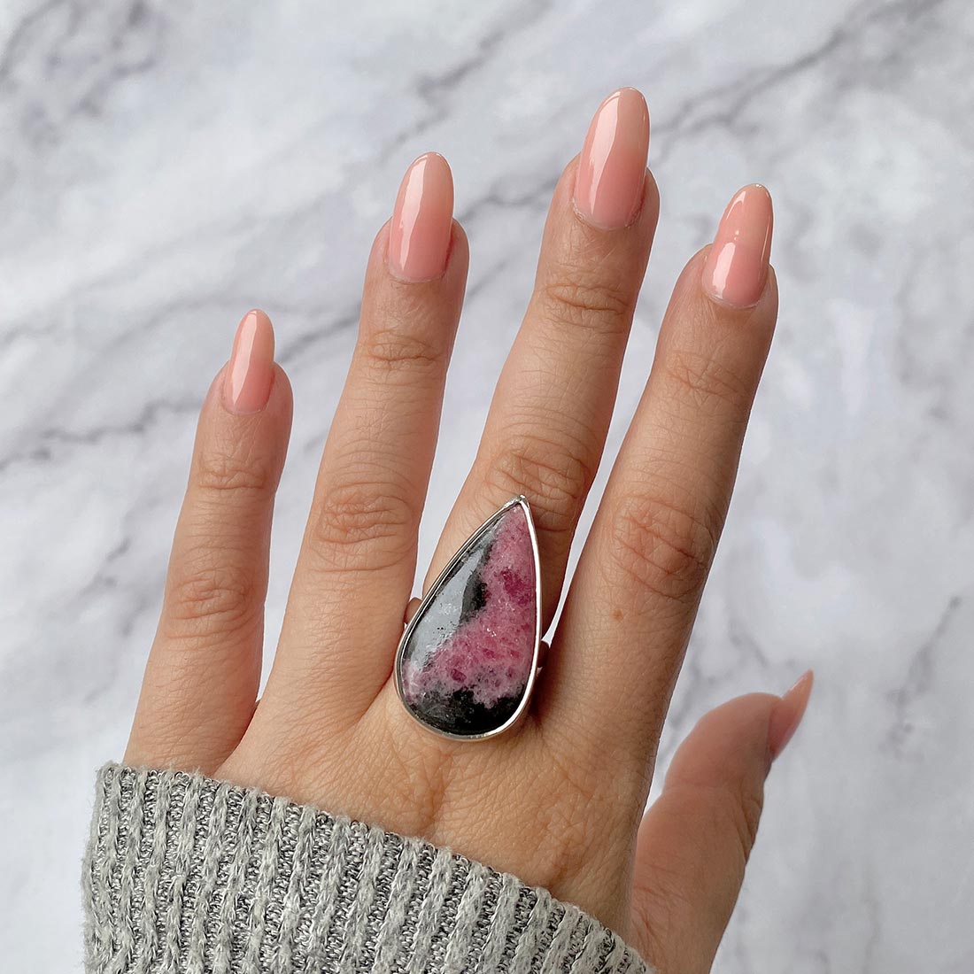 Buy Rhodonite Ring Online In USA | Sterling Silver Rhodonite Rings For ...