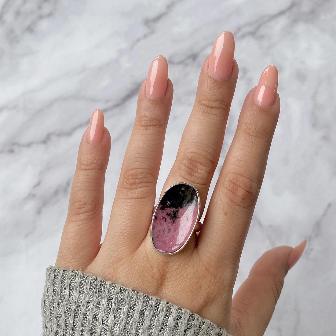 Rhodonite Adjustable Ring-(RDN-R-6)