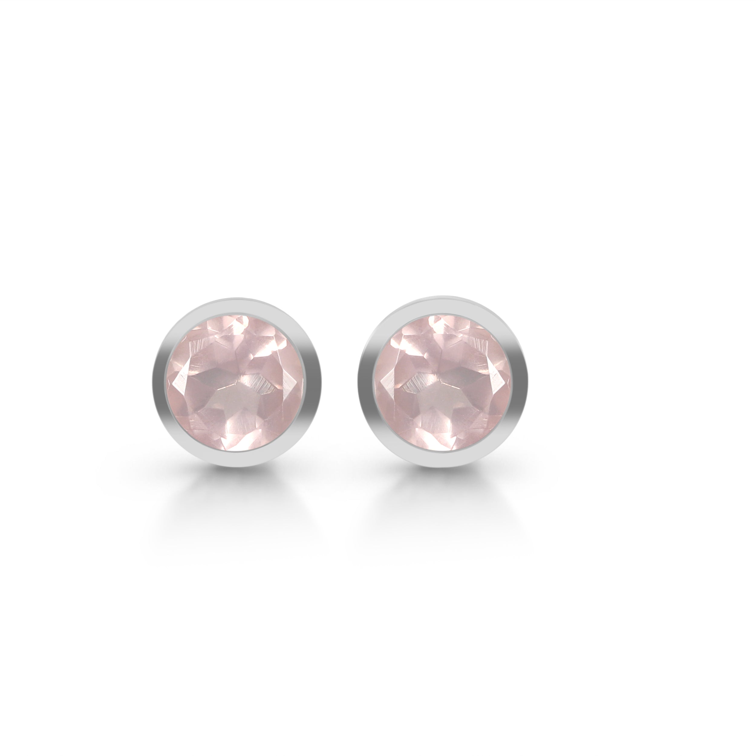 Rose Quartz Stud Earring-(RSQ-SE-1426.)