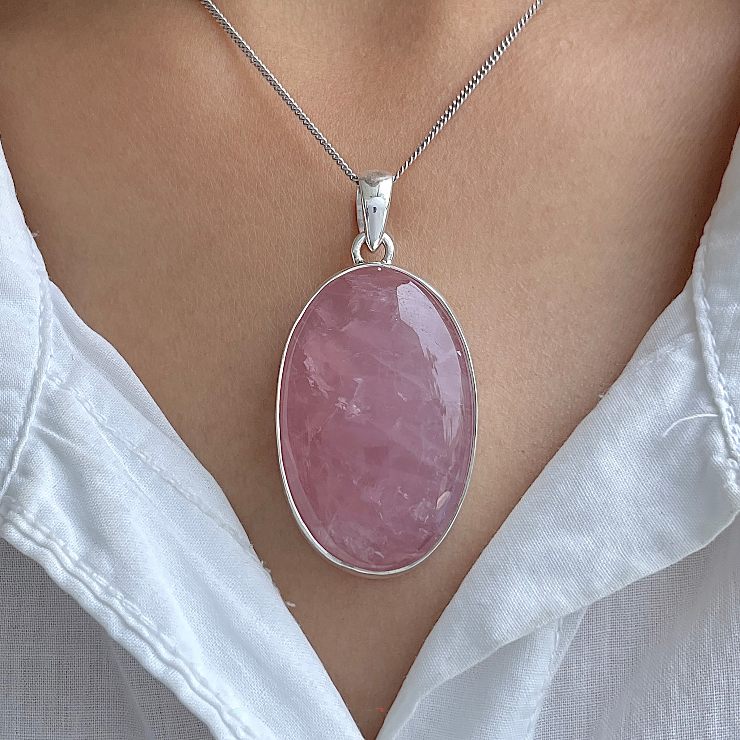 Rose Quartz Pendant-(RSQ-P-101.)