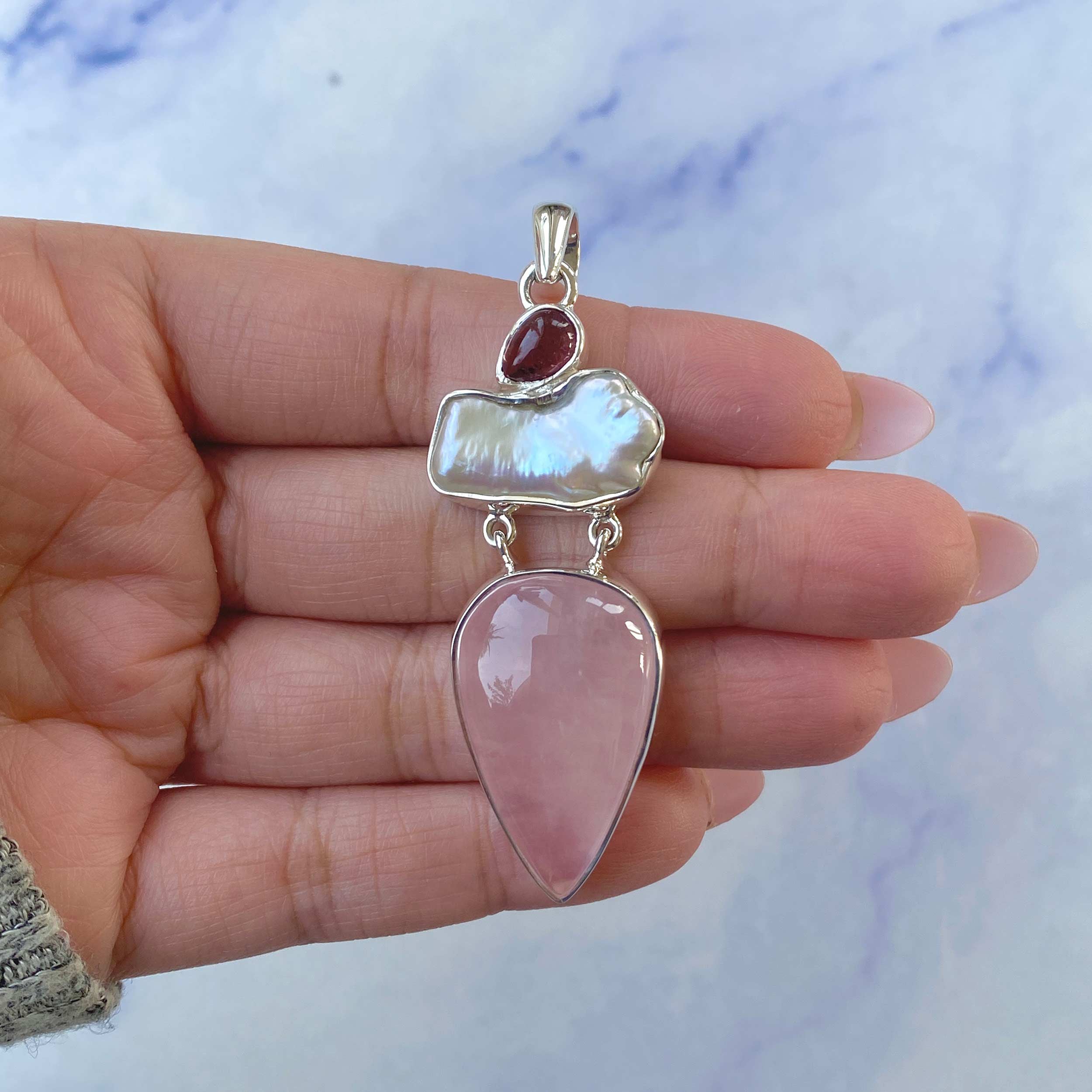 Rose Quartz Pendant-(RSQ-P-26.)
