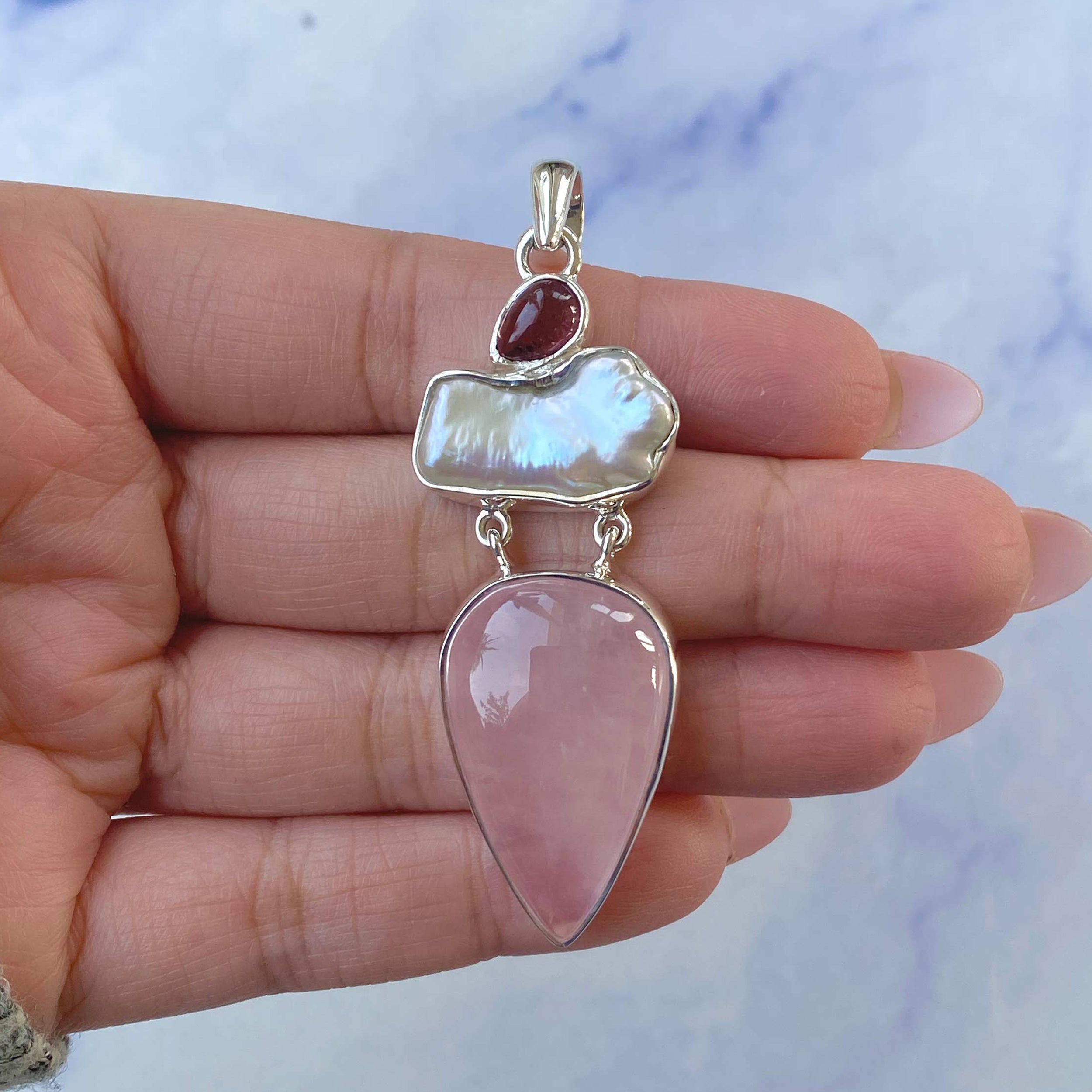 Rose Quartz Pendant-(RSQ-P-26.)