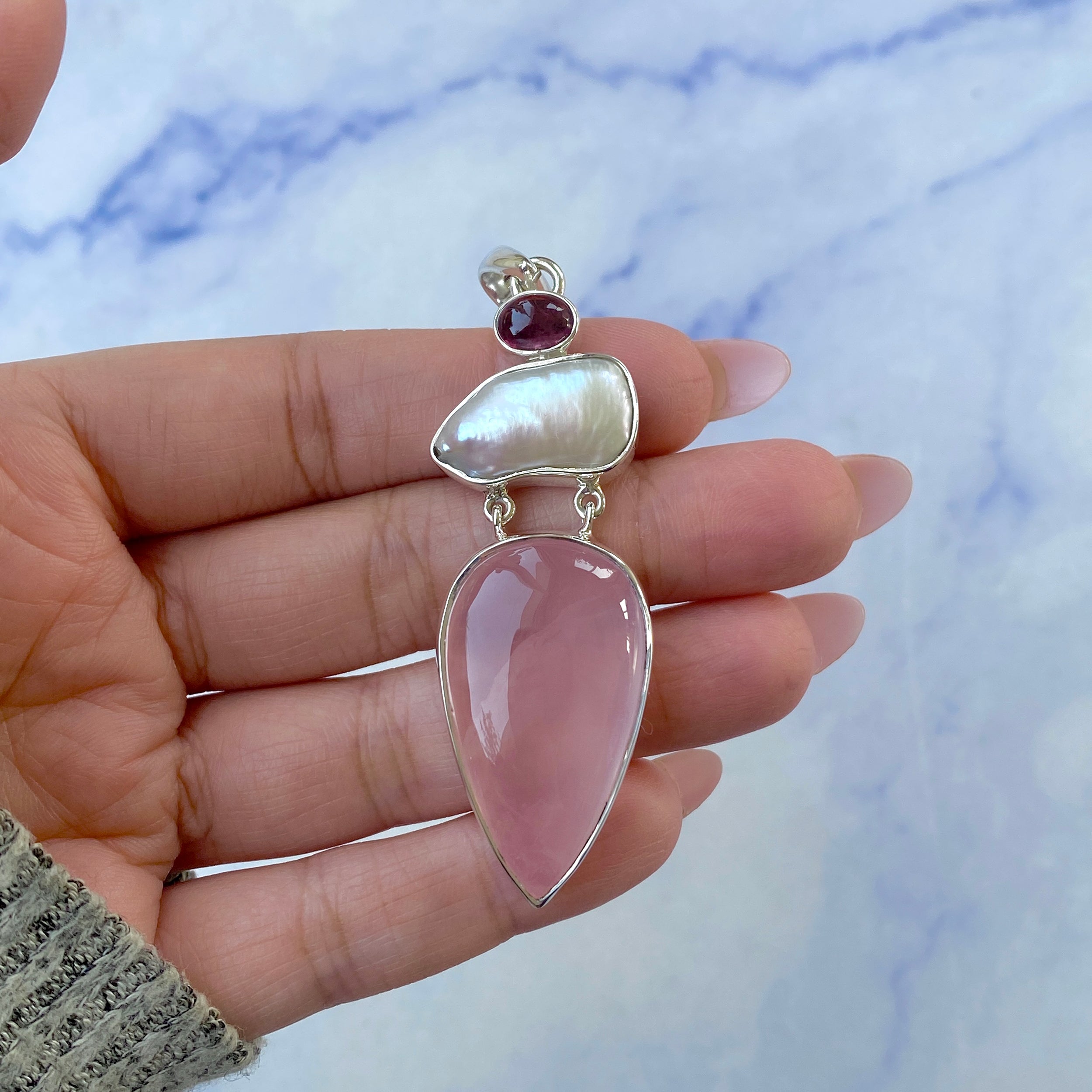 Rose Quartz Pendant-(RSQ-P-39.)