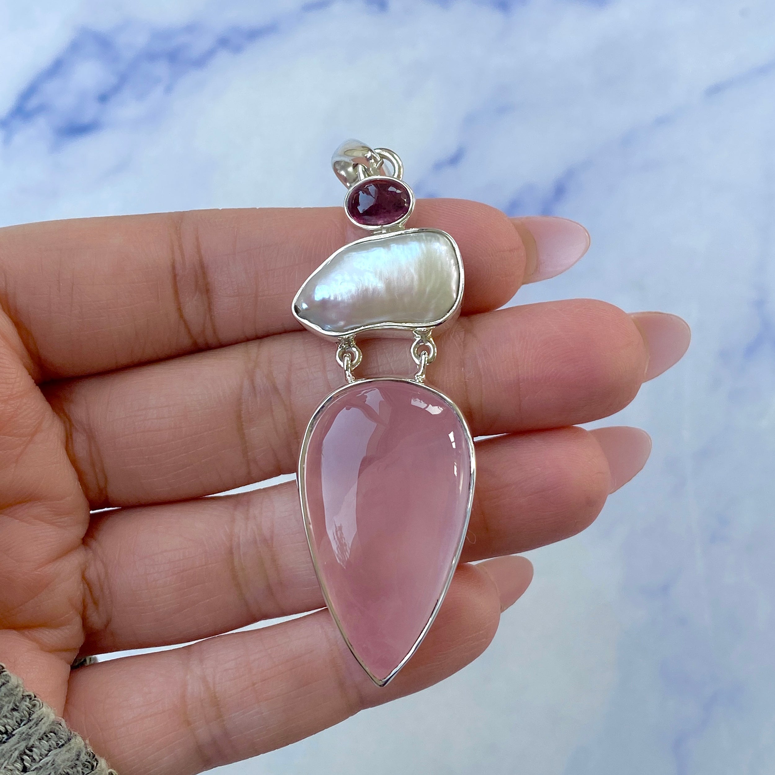 Rose Quartz Pendant-(RSQ-P-39.)