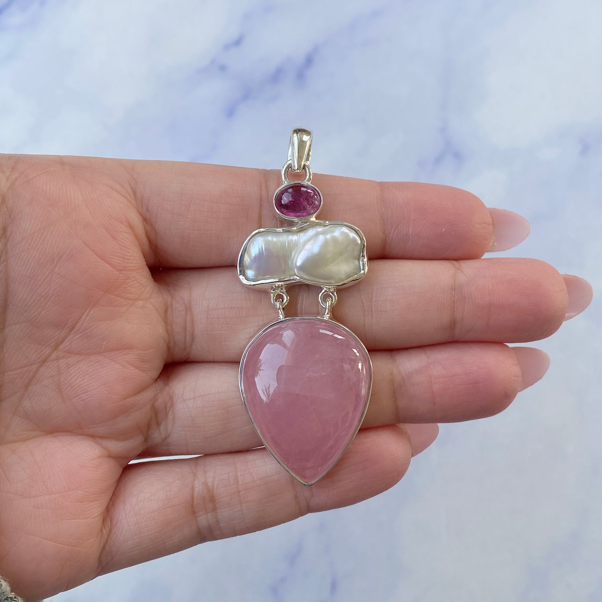 Rose Quartz Pendant-(RSQ-P-48.)