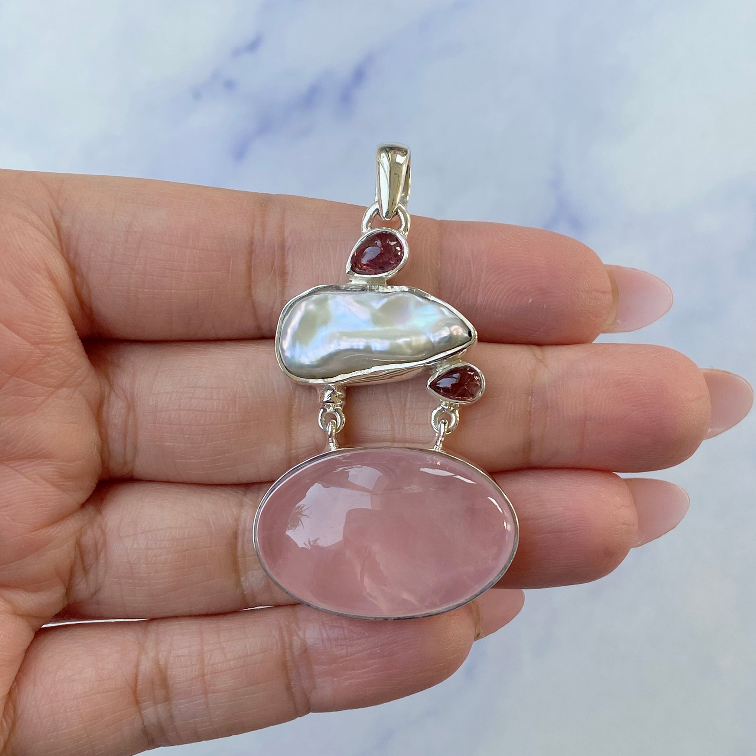 Rose Quartz Pendant-(RSQ-P-49.)