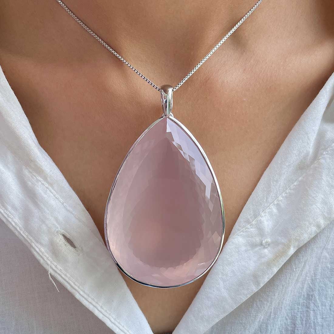 Rose Quartz Pendant-(RSQ-P-50.)