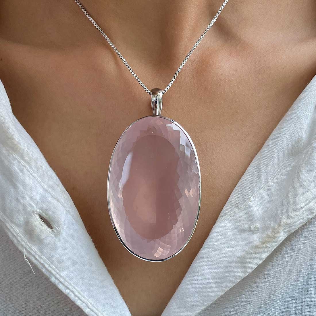 Rose Quartz Pendant-(RSQ-P-51.)