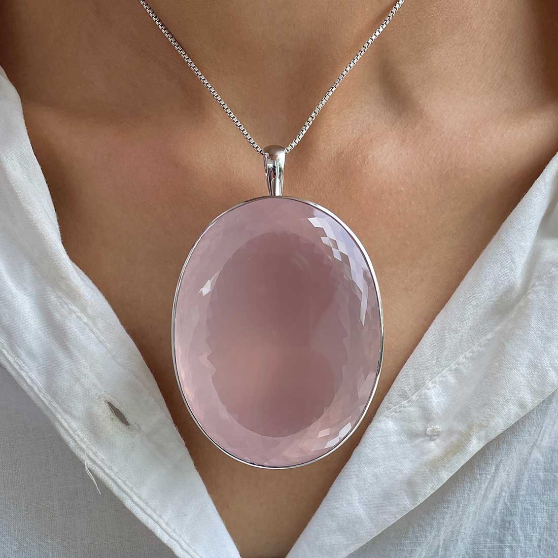 Rose Quartz Pendant-(RSQ-P-52.)