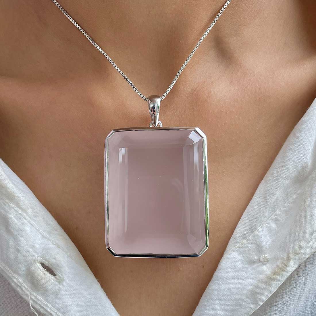 Rose Quartz Pendant-(RSQ-P-53.)