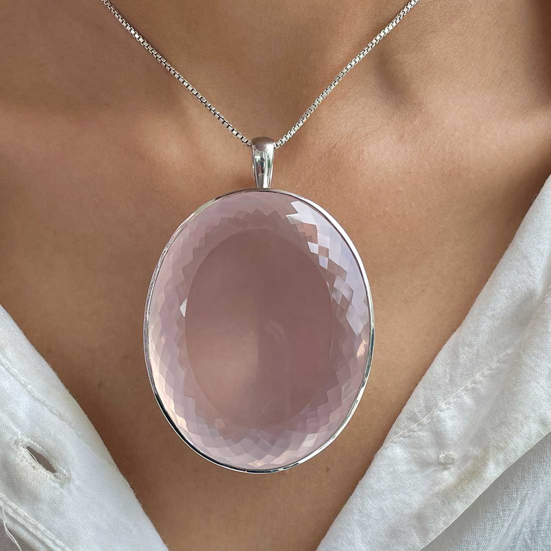 Rose Quartz Pendant-(RSQ-P-54.)