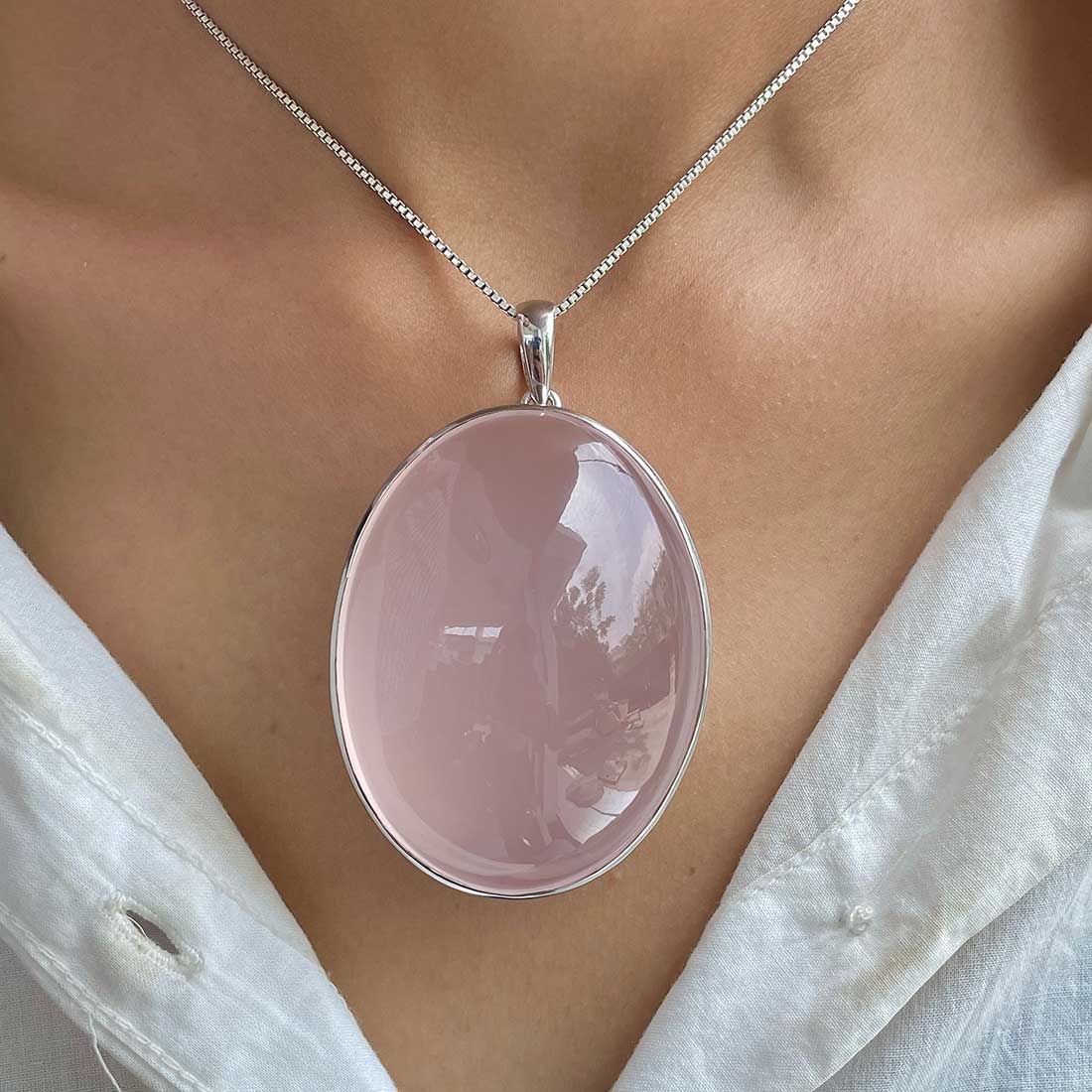 Rose Quartz Pendant-(RSQ-P-58.)