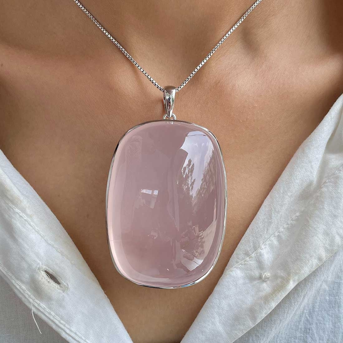 Rose Quartz Pendant-(RSQ-P-60.)