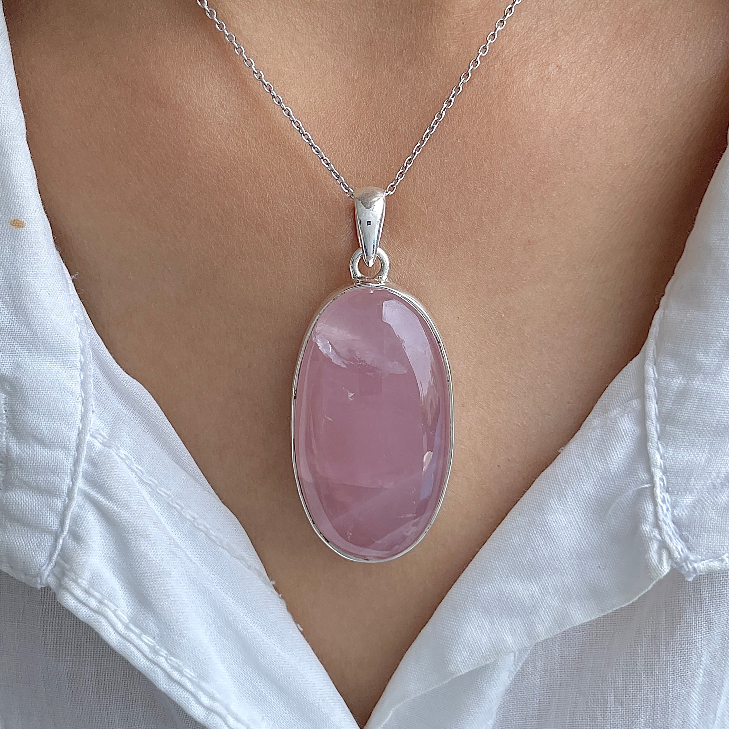 Rose Quartz Pendant-(RSQ-P-80.)