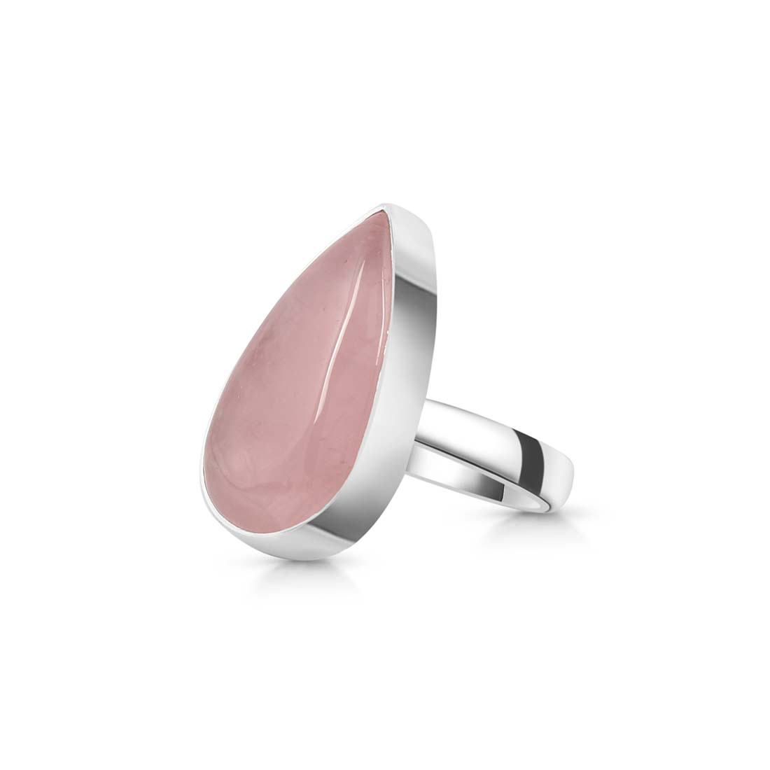 Rose Quartz Adjustable Ring-(RSQ-R-20.)