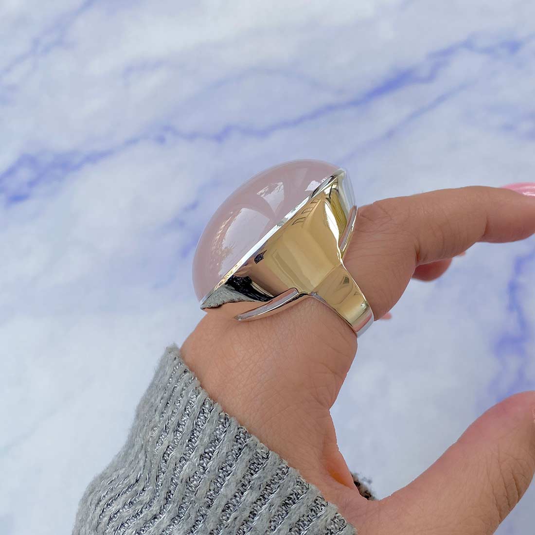 Rose Quartz Ring-(RSQ-R-38.)