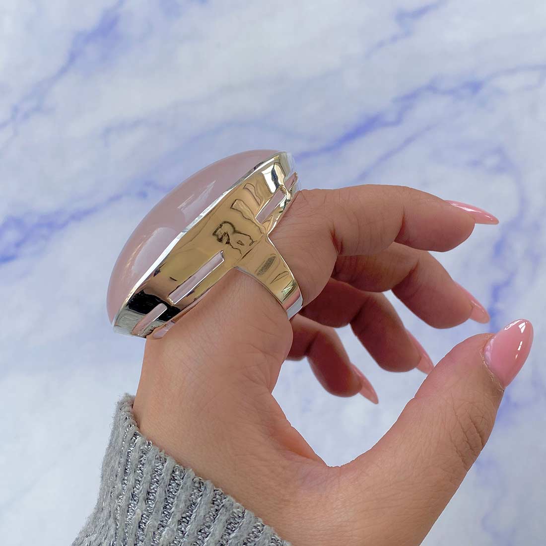 Rose Quartz Ring-(RSQ-R-39.)