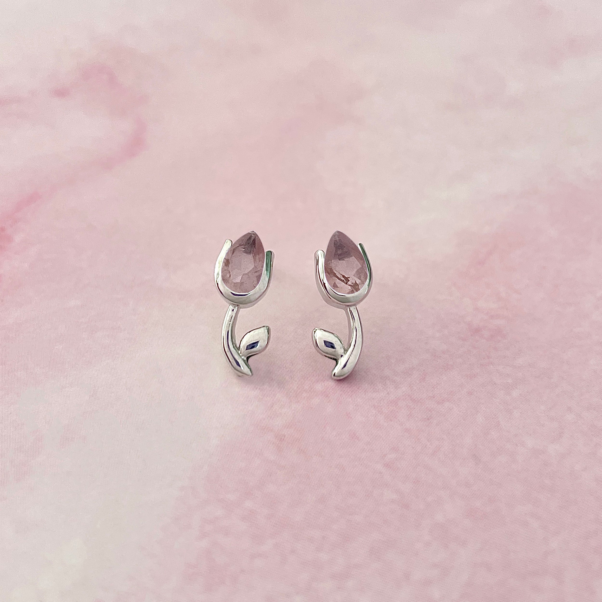 Rose Quartz Earring-(RSQ-SE-1793.)
