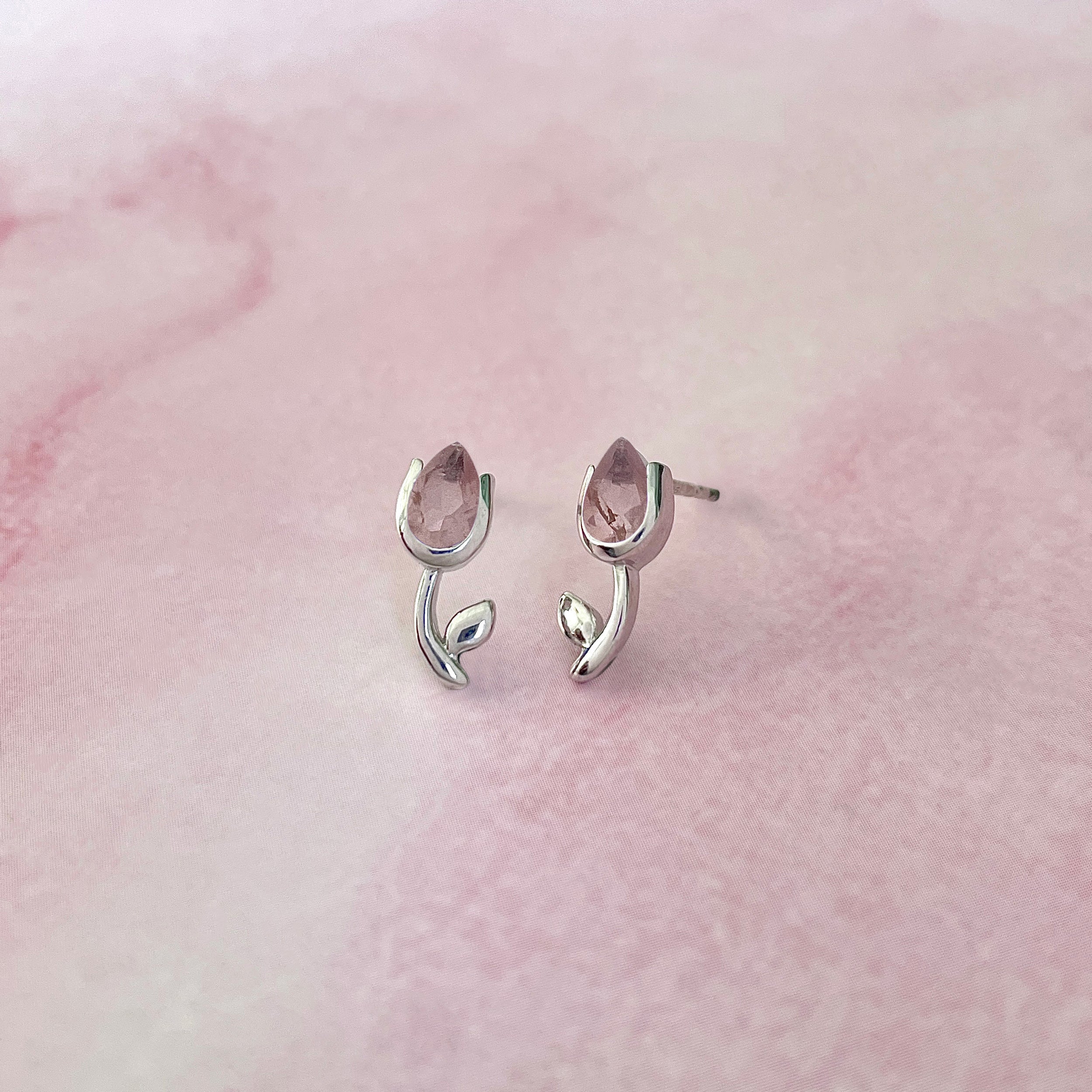 Rose Quartz Earring-(RSQ-SE-1793.)