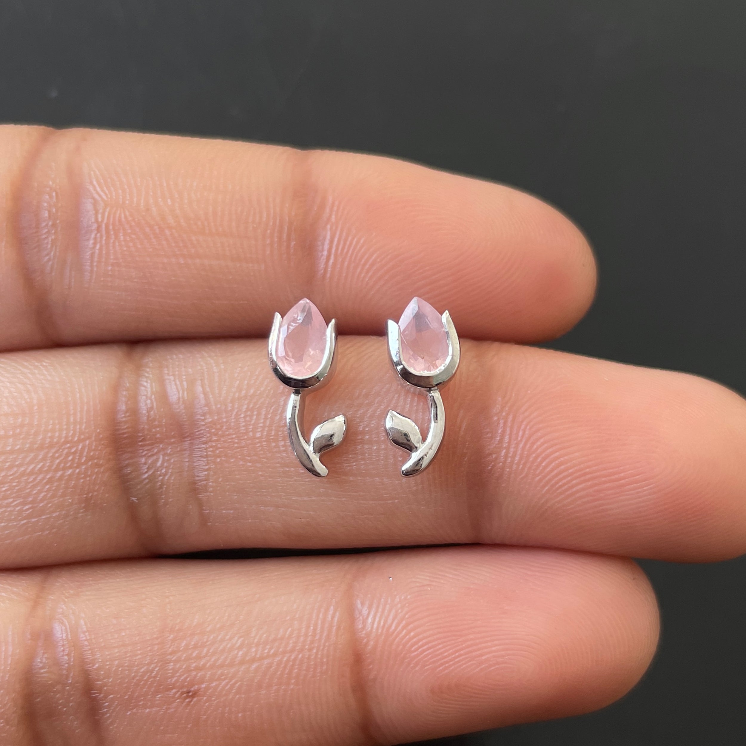 Rose Quartz Earring-(RSQ-SE-1793.)