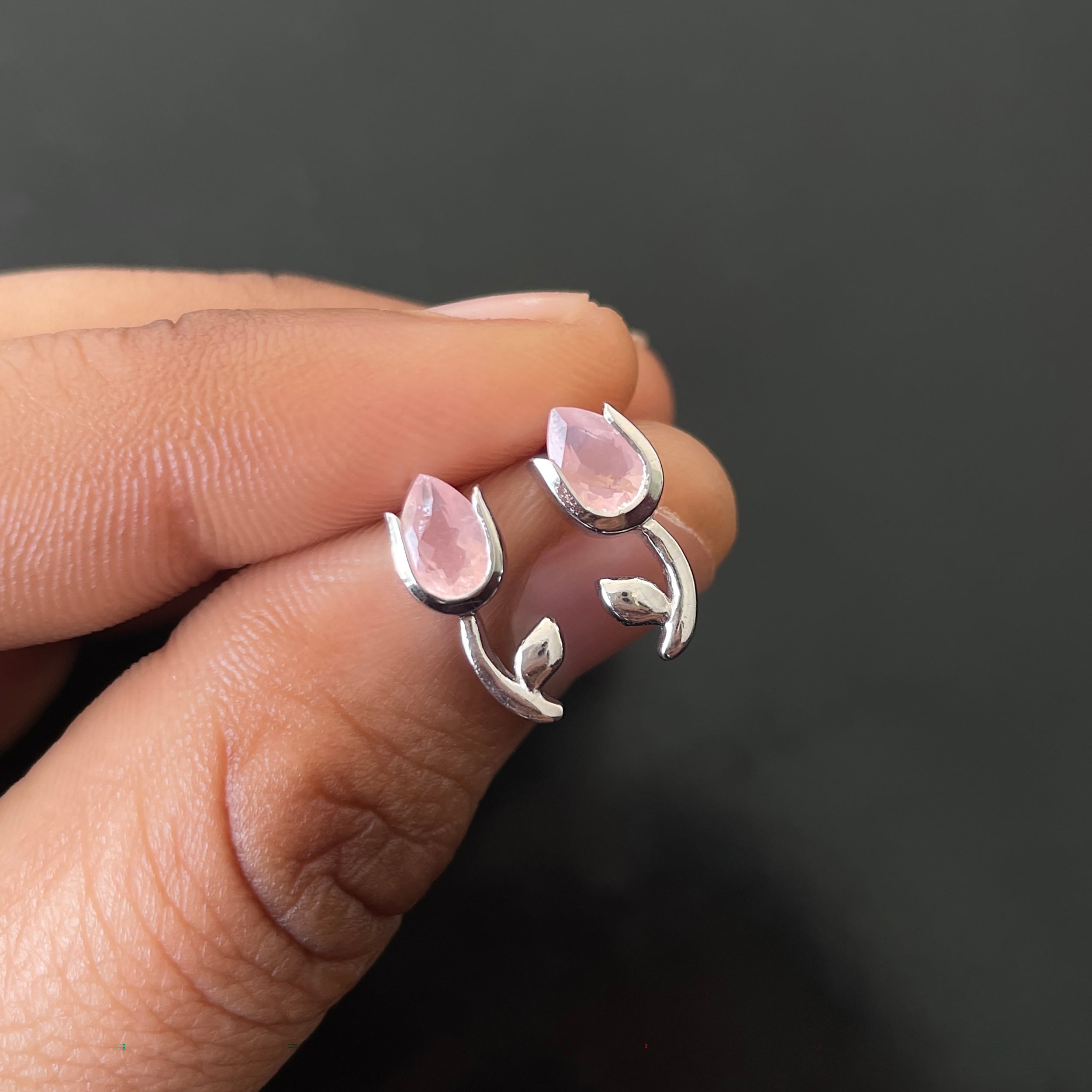Rose Quartz Earring-(RSQ-SE-1793.)