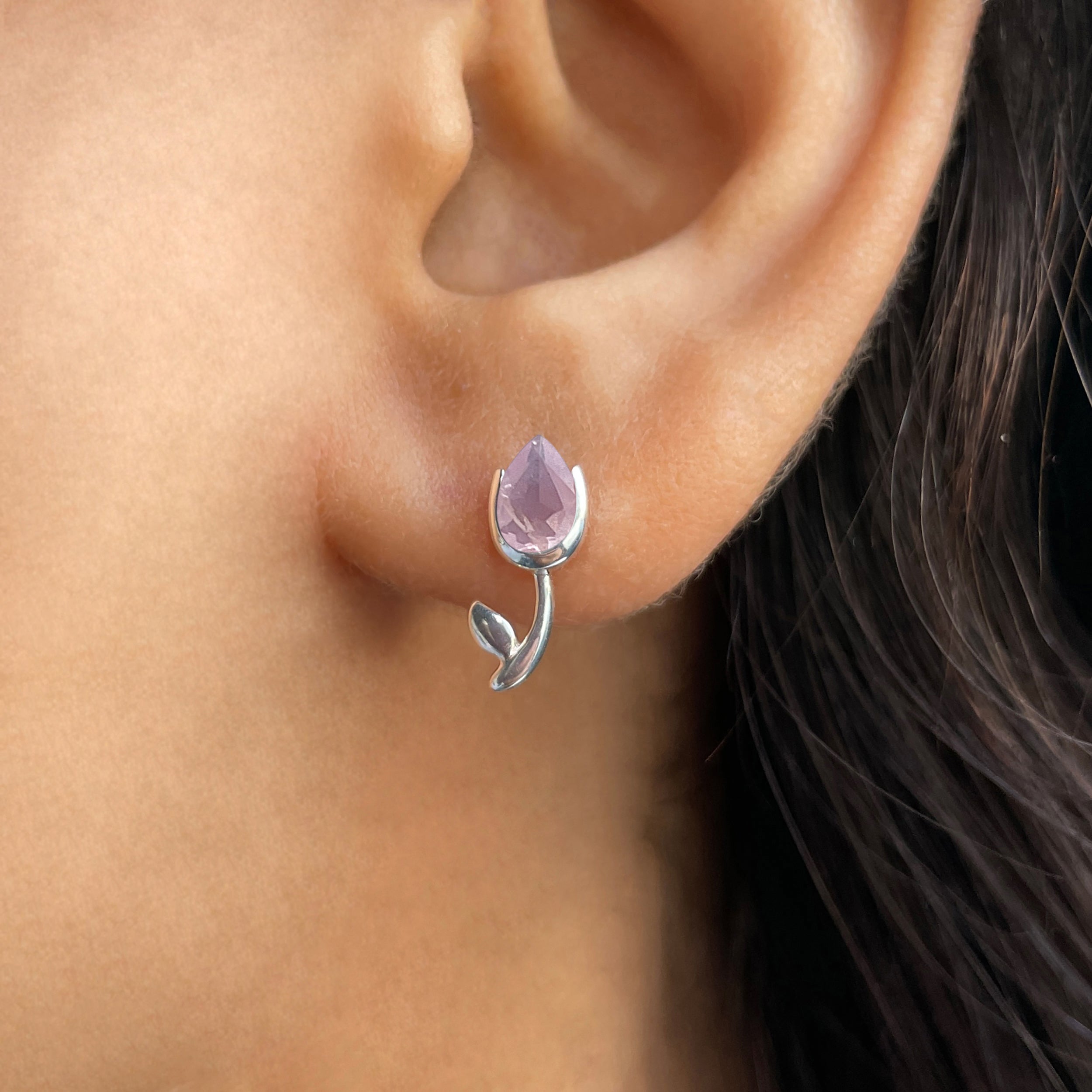 Rose Quartz Earring-(RSQ-SE-1793.)