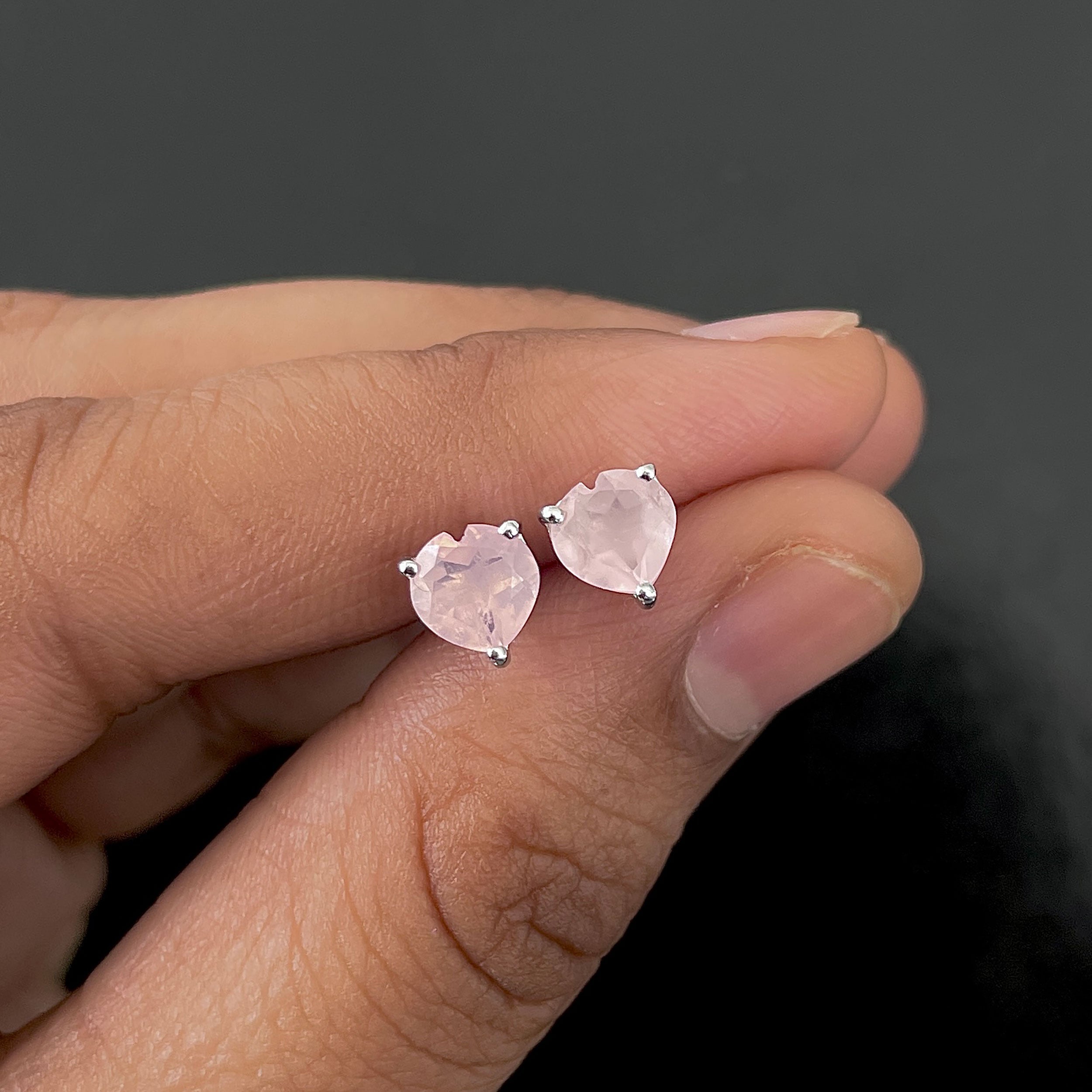 Rose Quartz Earring-(RSQ-SE-1796.)