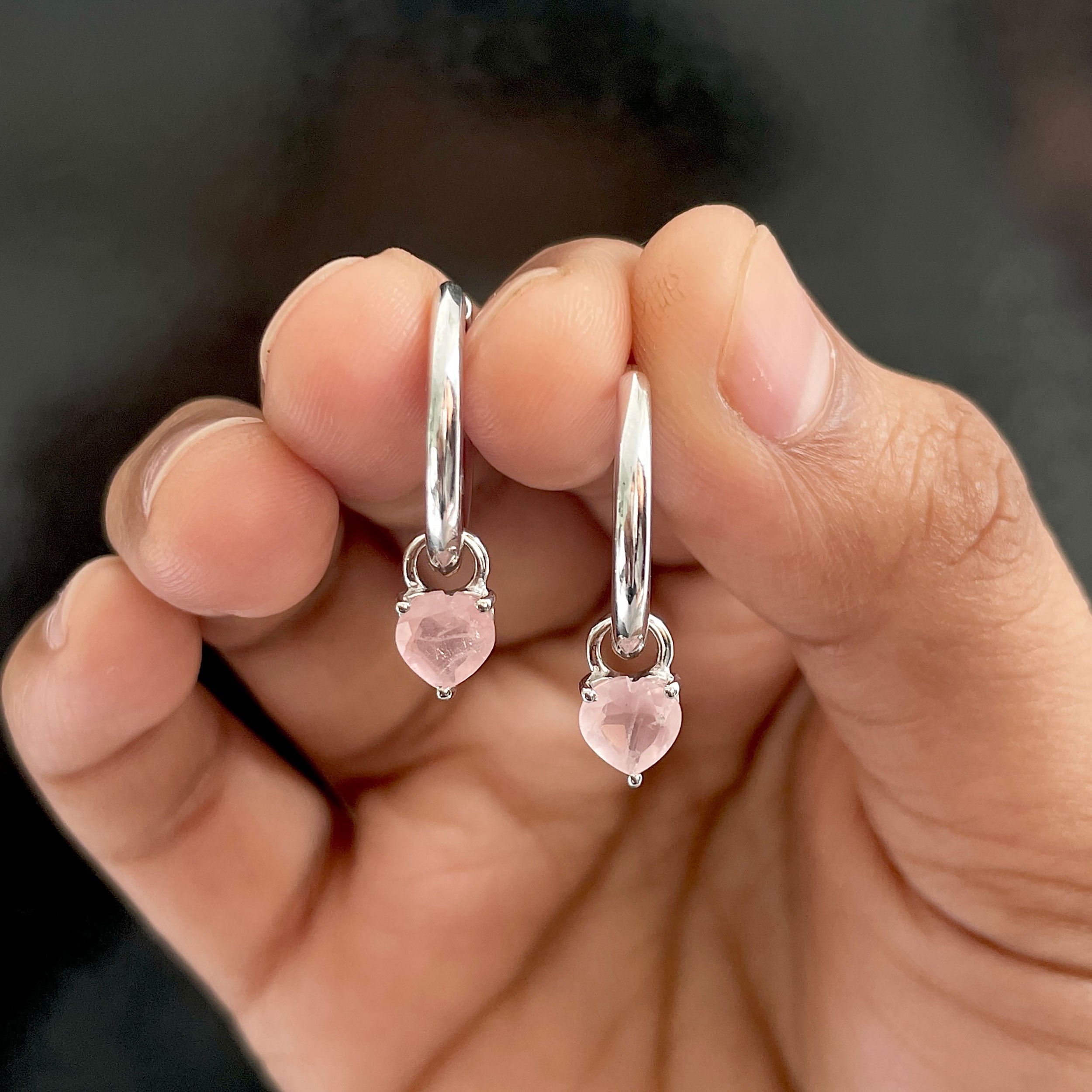 Rose Quartz Earring-(RSQ-SE-1797.)