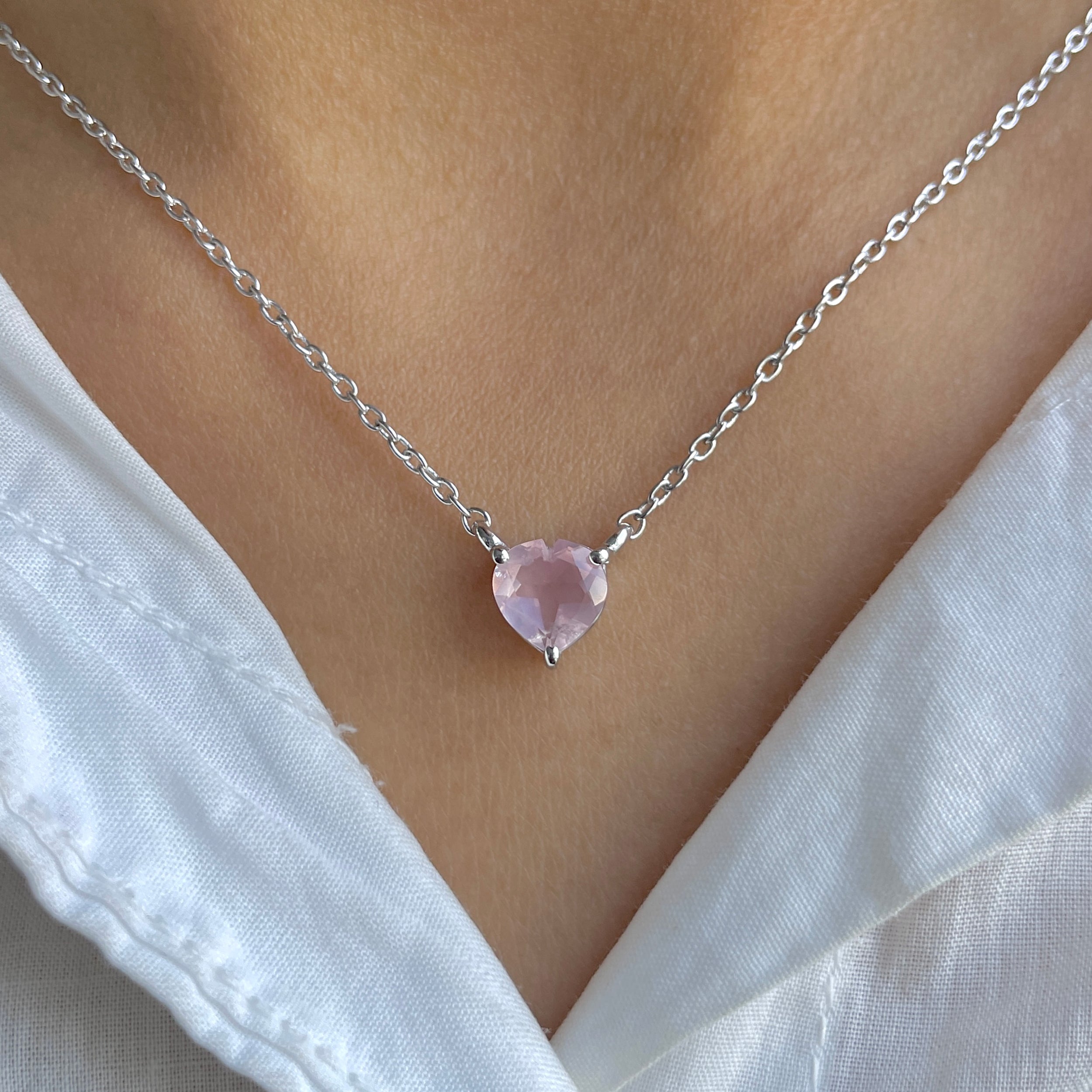 Rose Quartz Necklace-(RSQ-SN-583.)