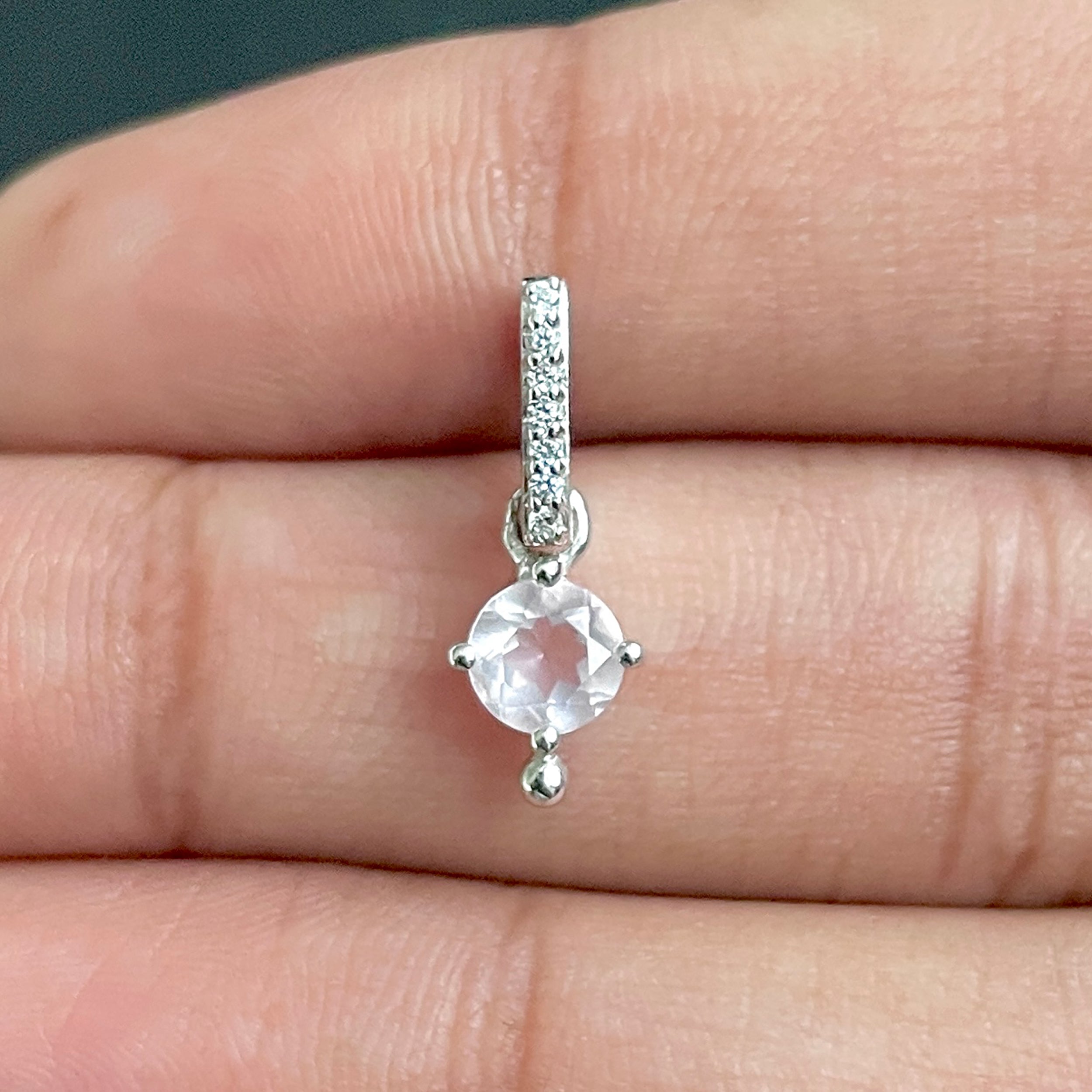 Rose Quartz & White Topaz Pendant-(RSQ-SP-399.)