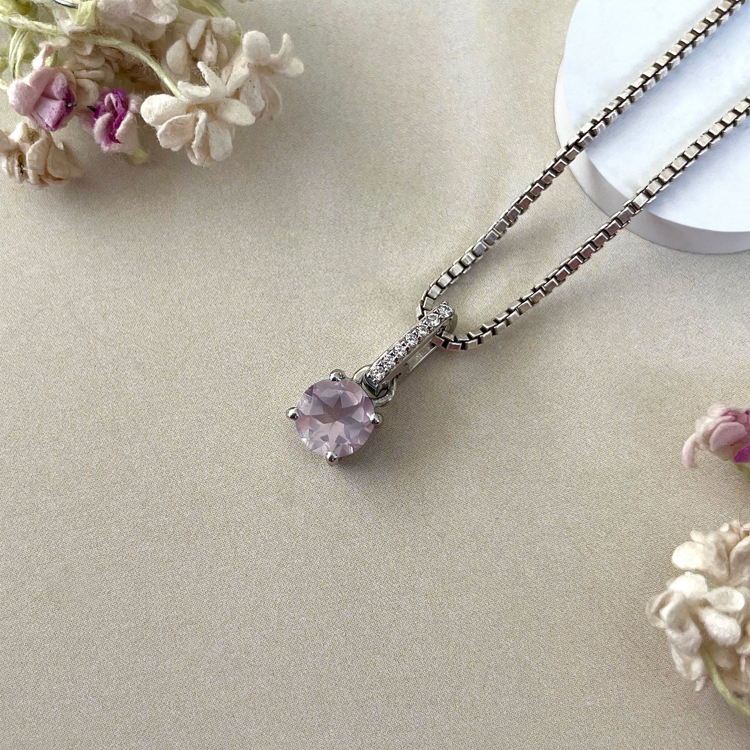 Rose Quartz Pendant-(RSQ-SP-549.)