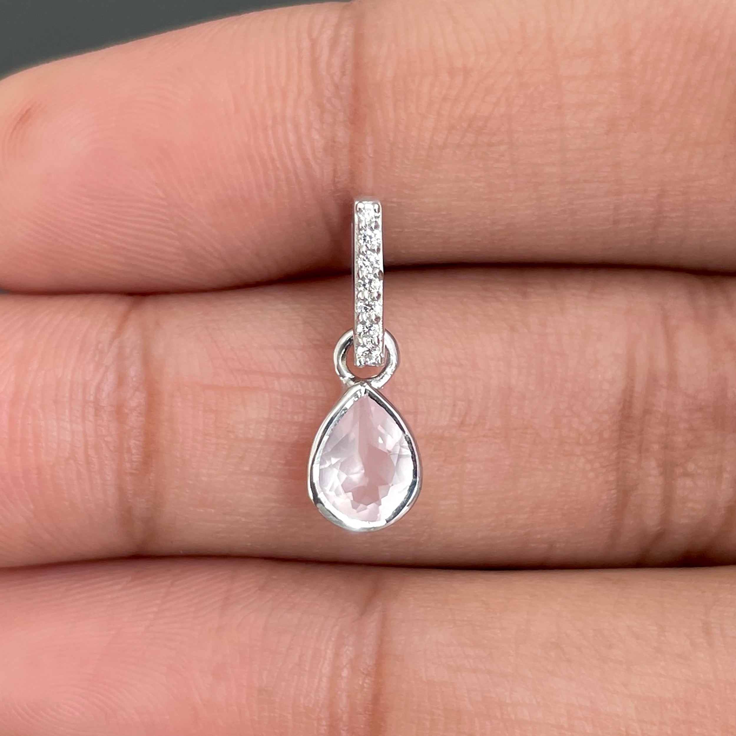 Rose Quartz & White Topaz Pendant-(RSQ-SP-779.)