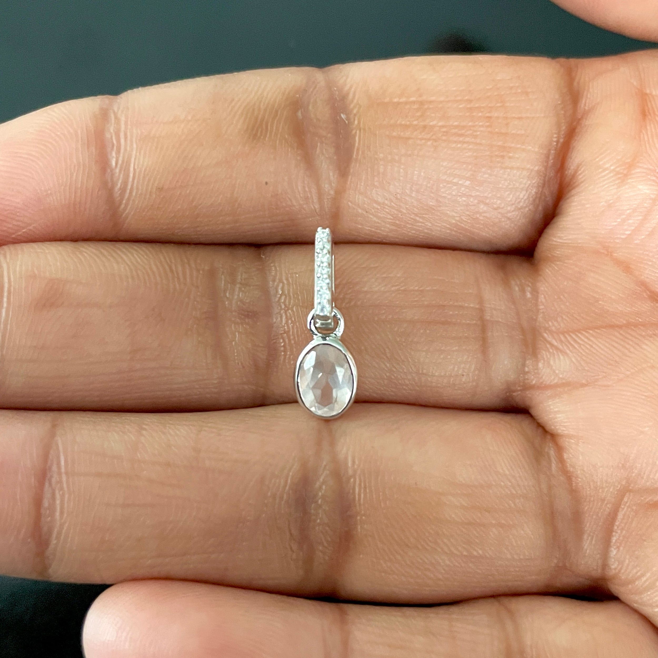 Rose Quartz & White Topaz Pendant-(RSQ-SP-780.)