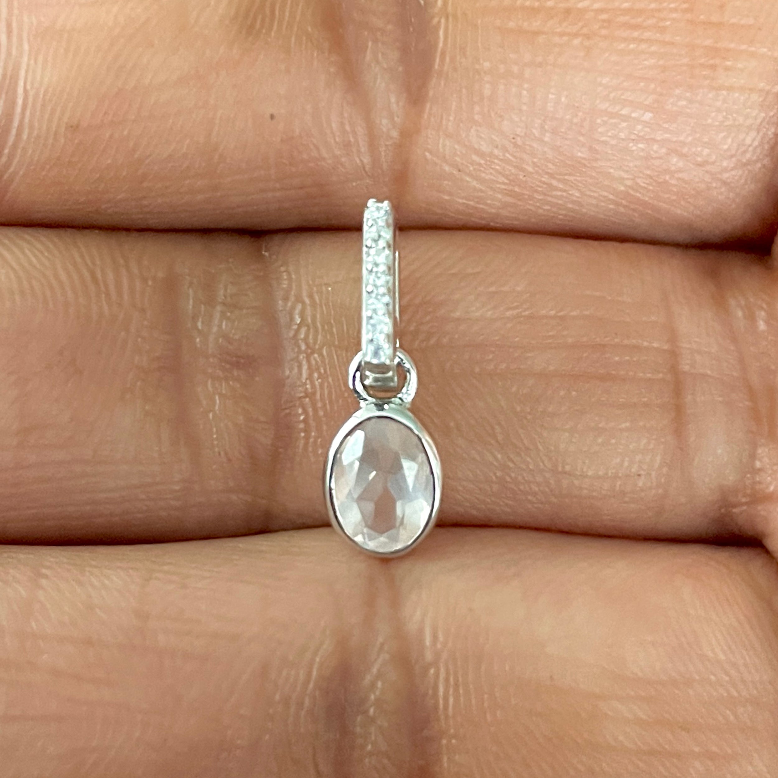 Rose Quartz & White Topaz Pendant-(RSQ-SP-780.)
