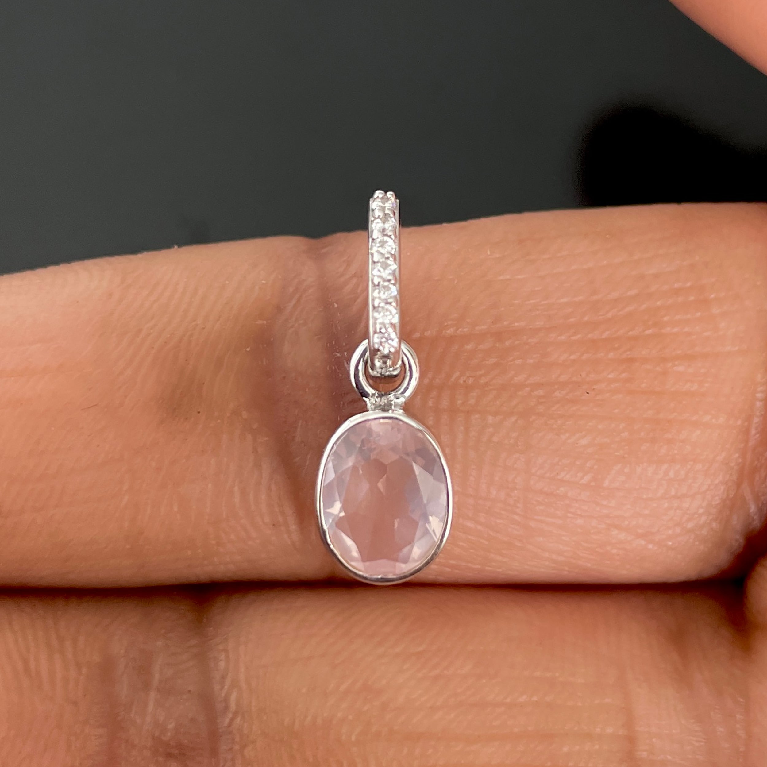 Rose Quartz & White Topaz Pendant-(RSQ-SP-792.)