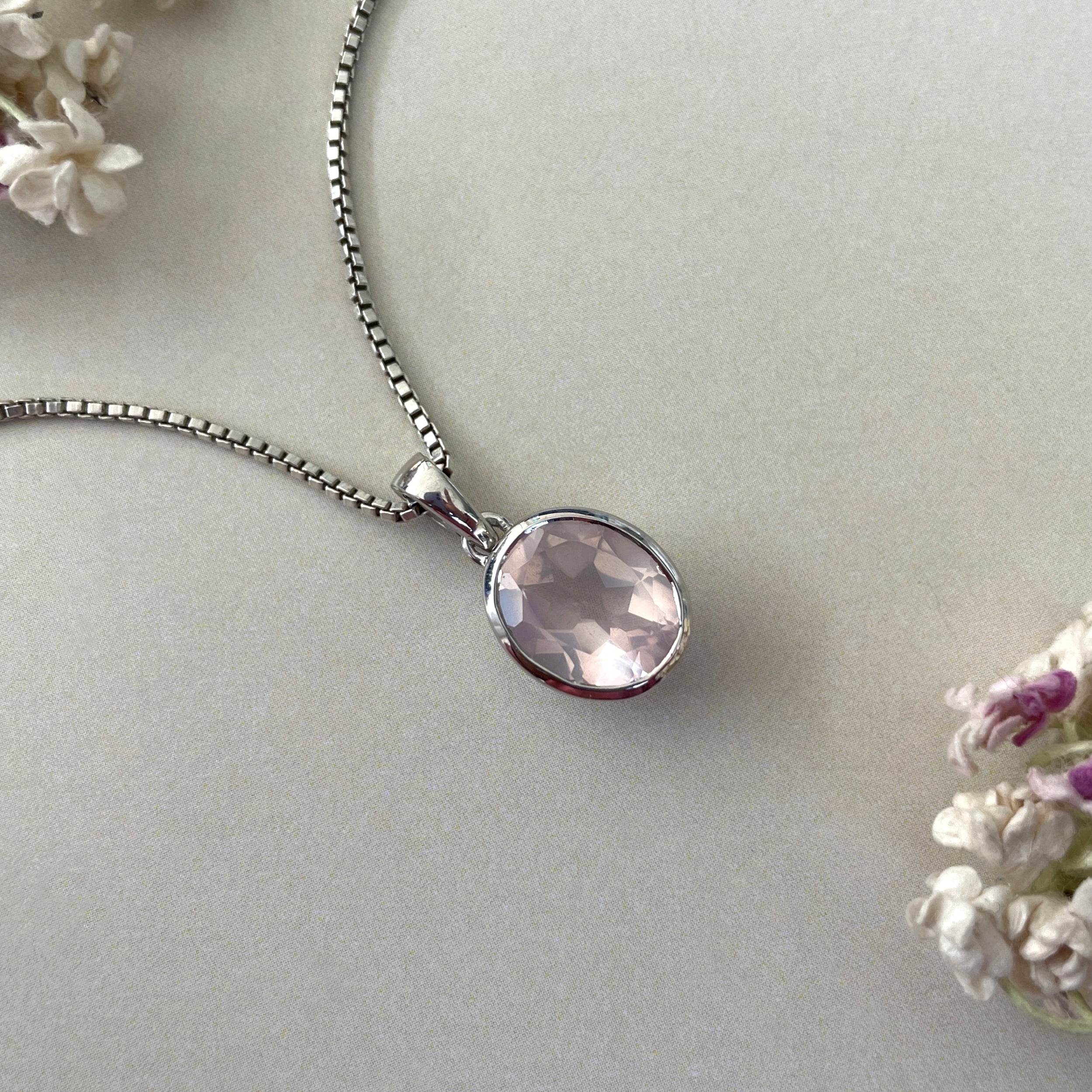 Rose Quartz Pendant-(RSQ-SP-793.)