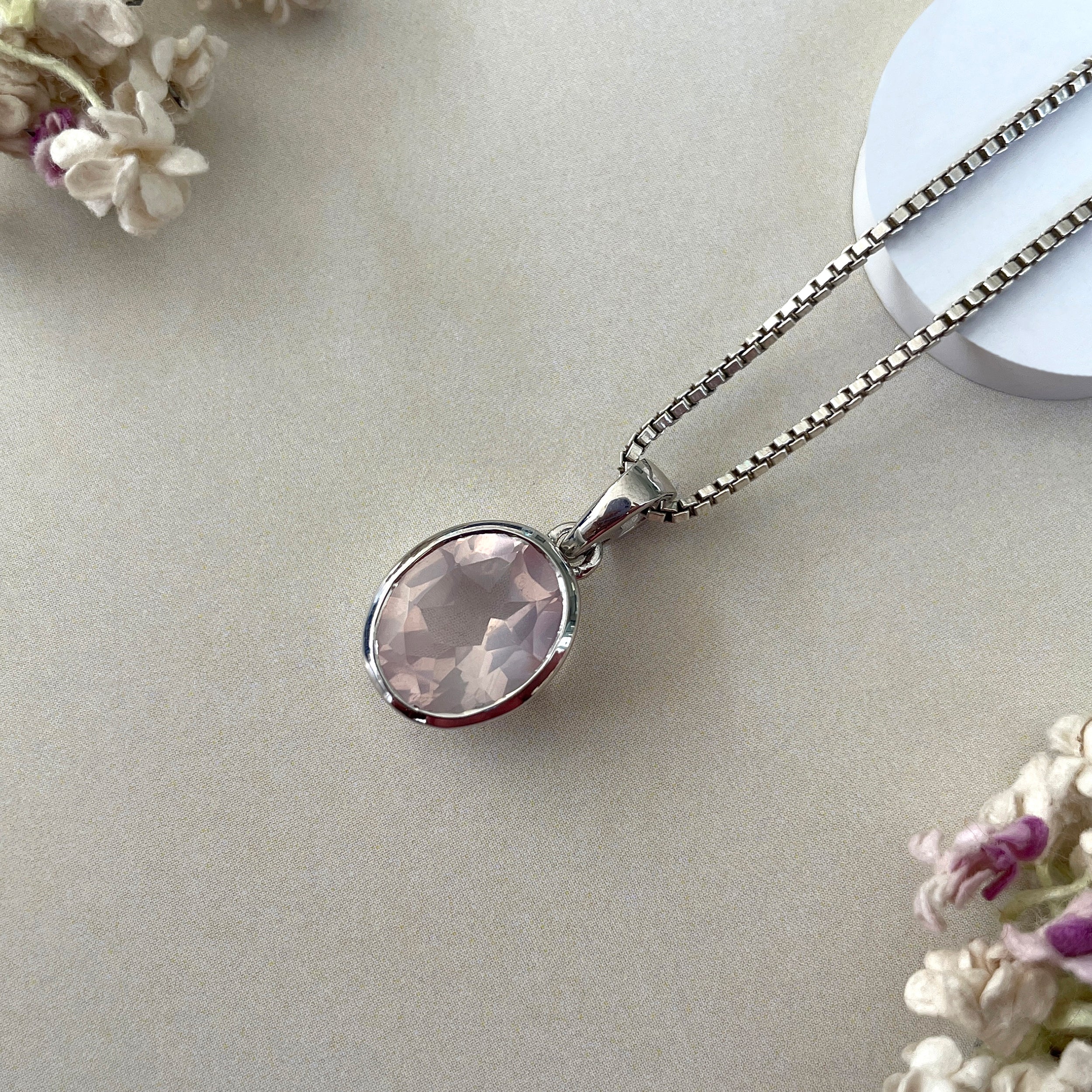 Rose Quartz Pendant-(RSQ-SP-793.)