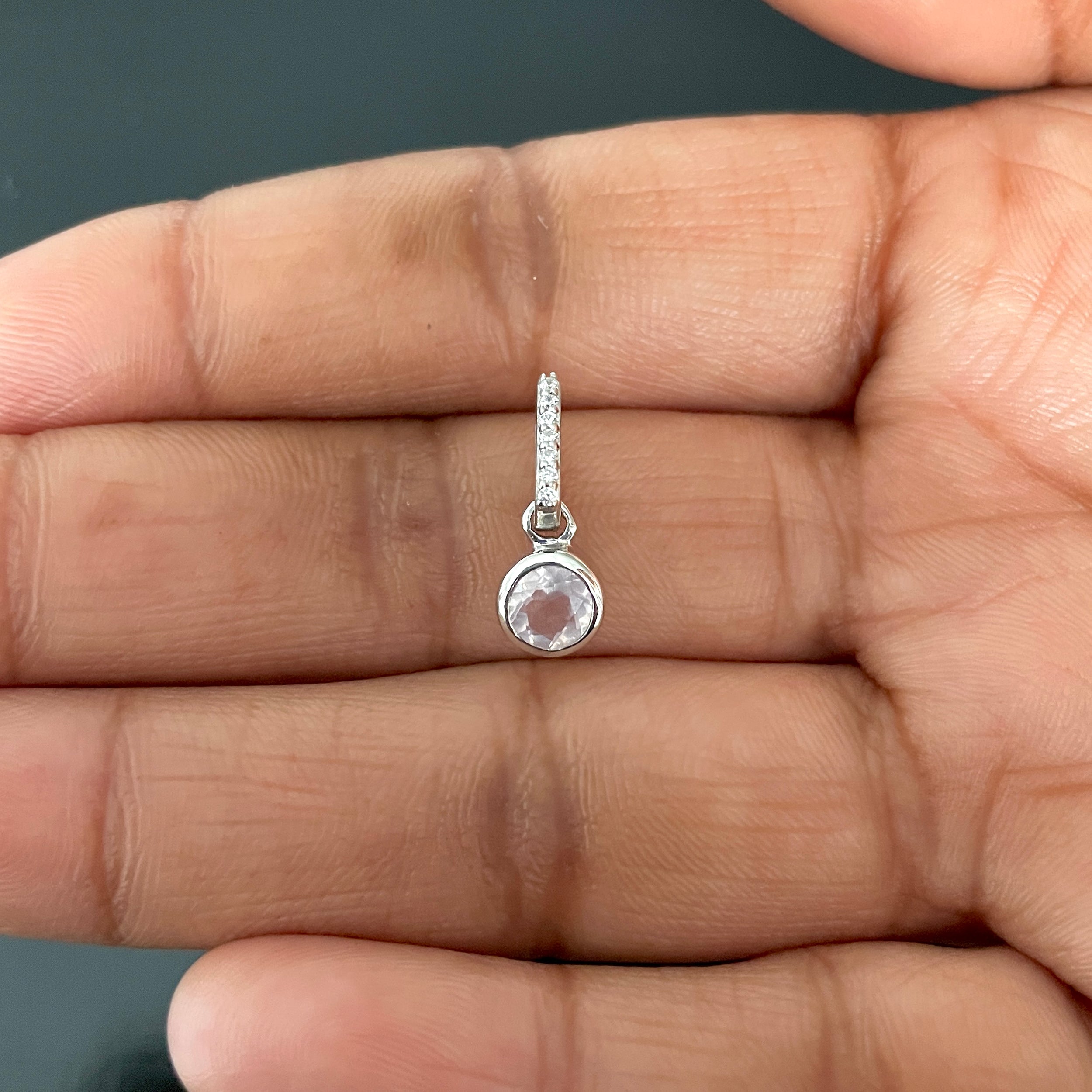 Rose Quartz & White Topaz Pendant-(RSQ-SP-957.)