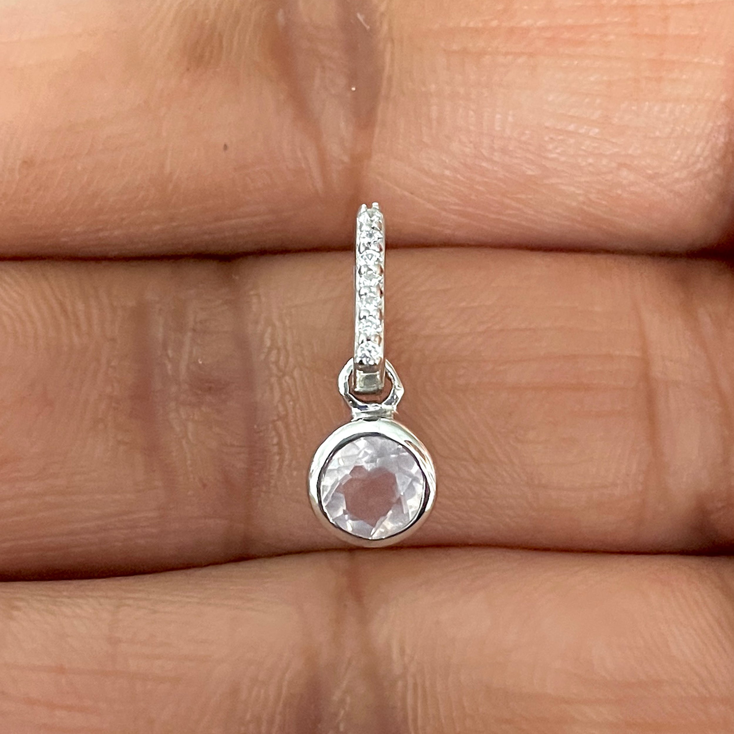 Rose Quartz & White Topaz Pendant-(RSQ-SP-957.)