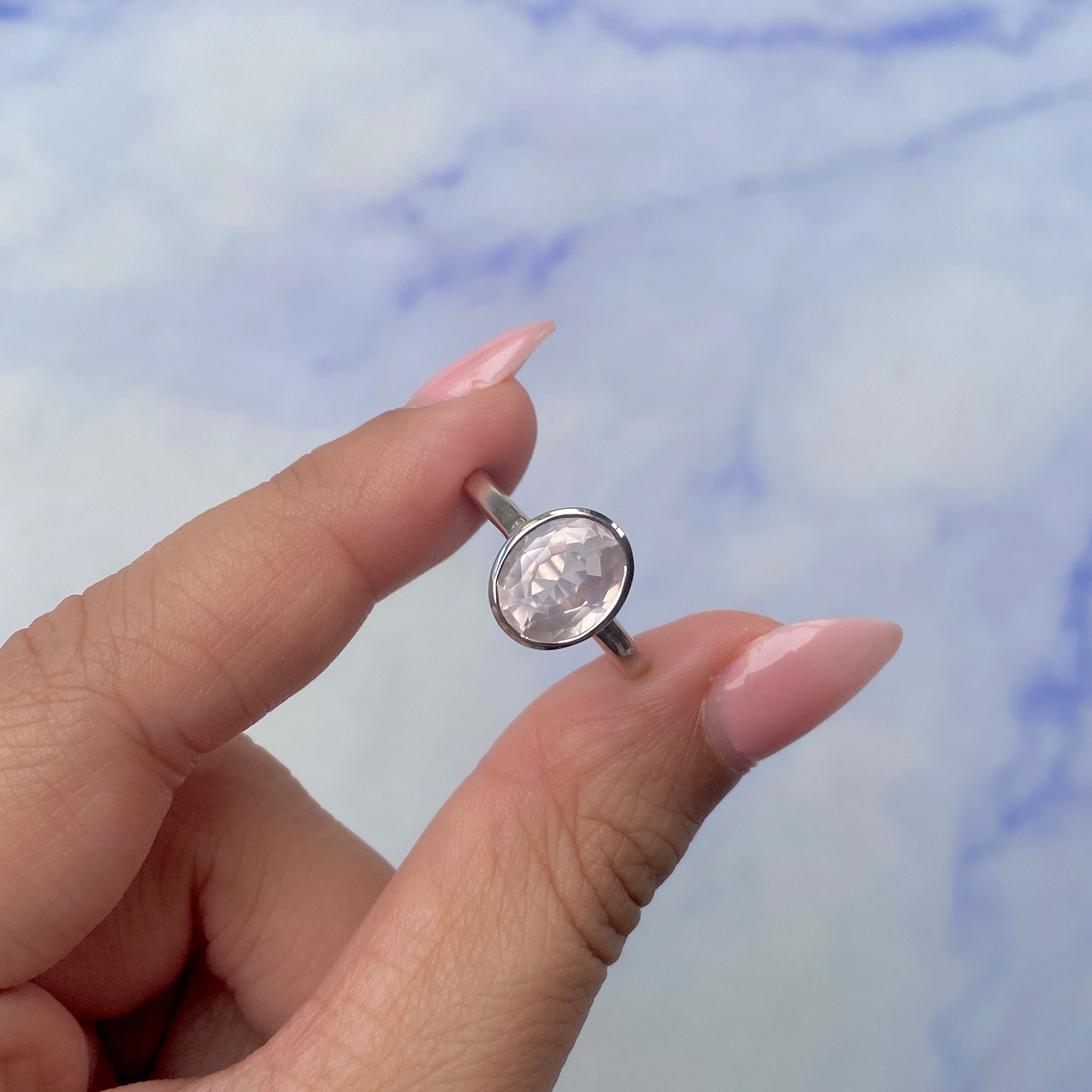 Rose Quartz Ring-(RSQ-SR-1623.)