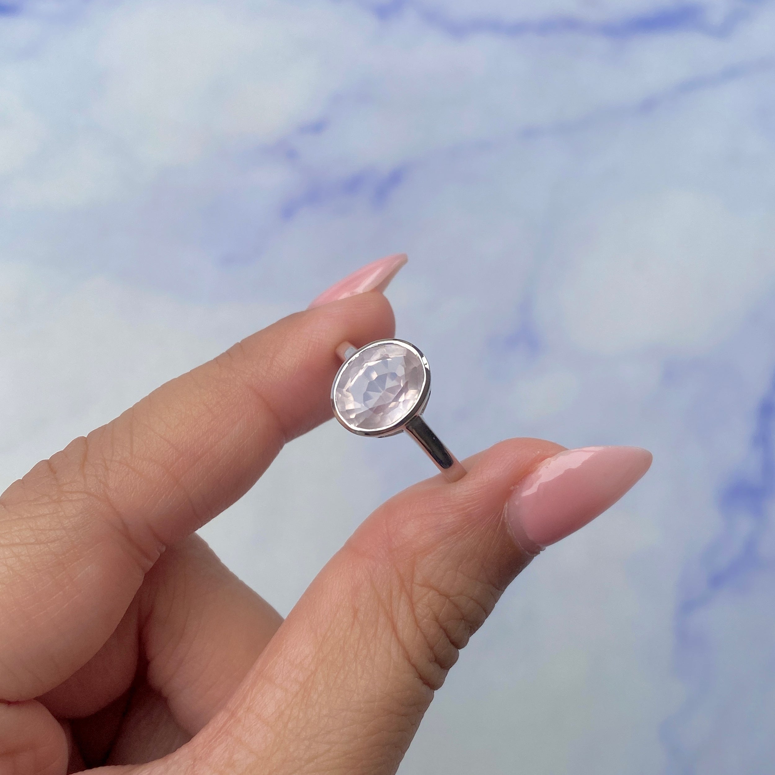 Rose Quartz Ring-(RSQ-SR-1623.)