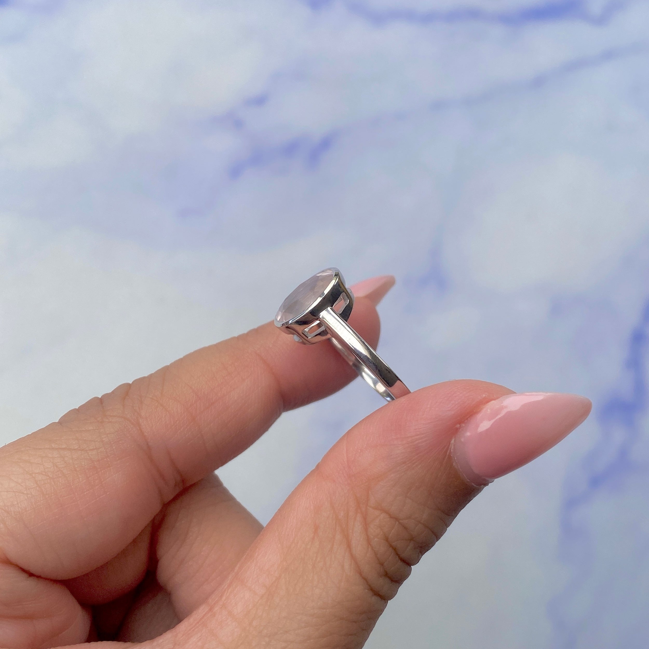 Rose Quartz Ring-(RSQ-SR-1623.)