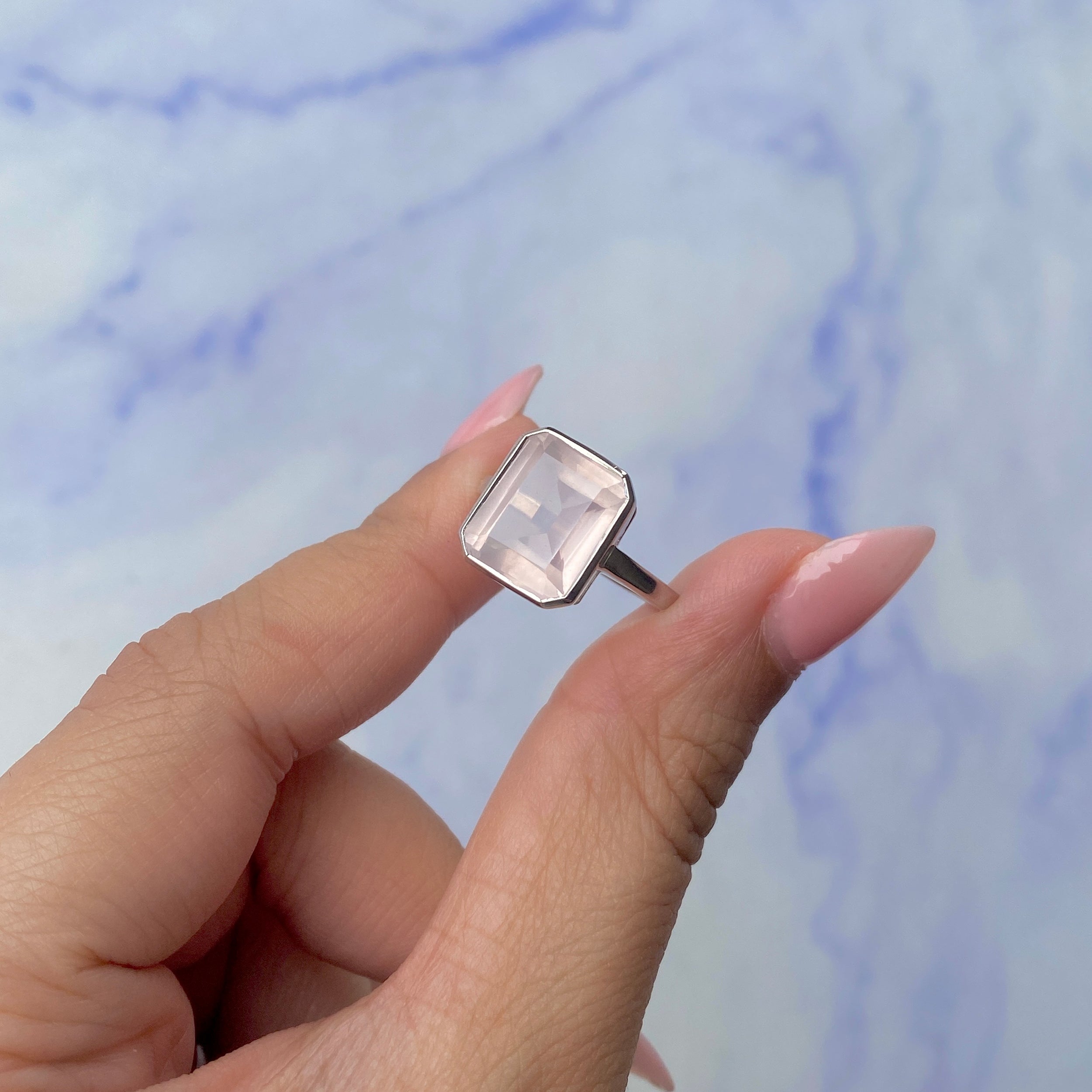 Rose Quartz Ring-(RSQ-SR-1927.)