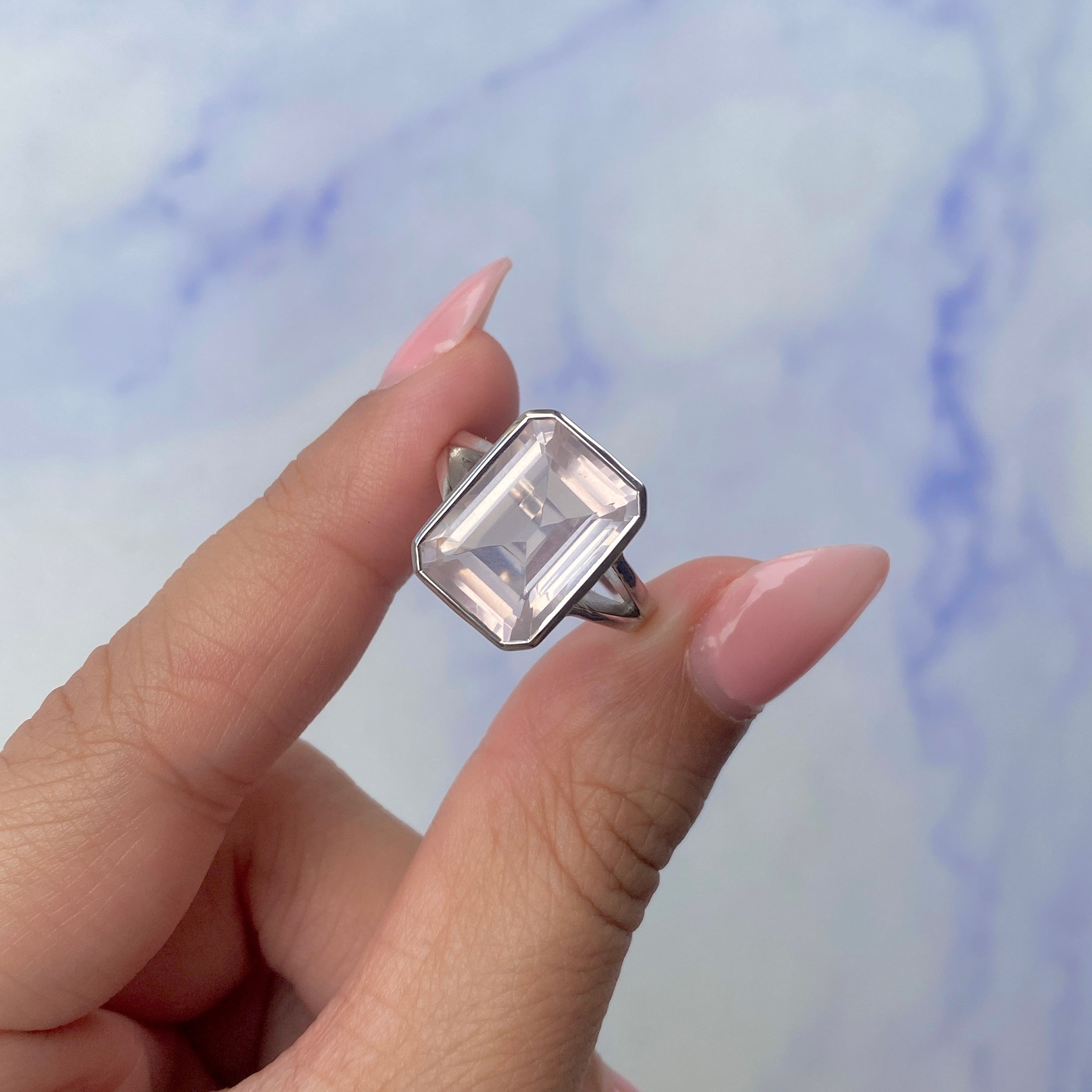 Rose Quartz Ring-(RSQ-SR-1928.)