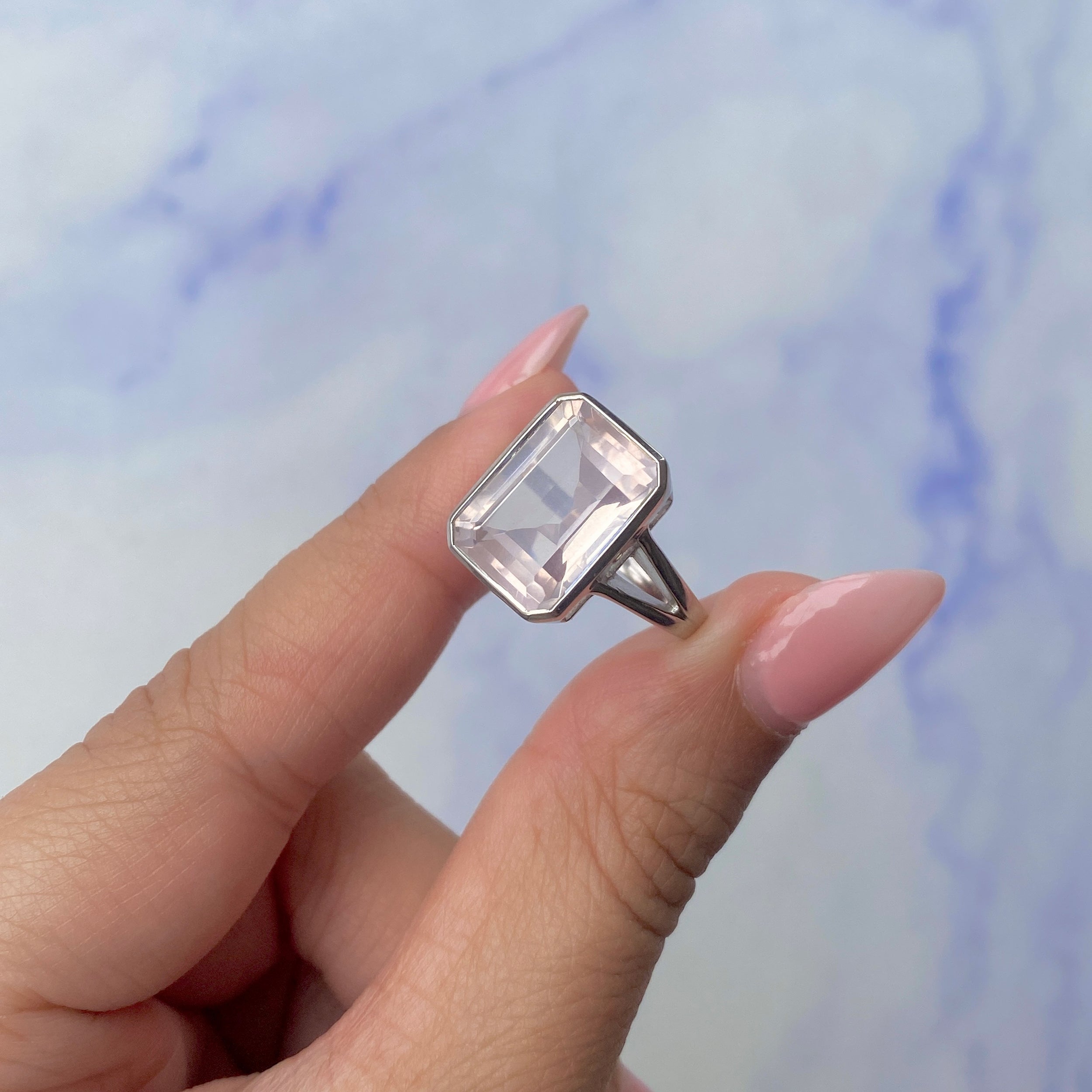 Rose Quartz Ring-(RSQ-SR-1928.)